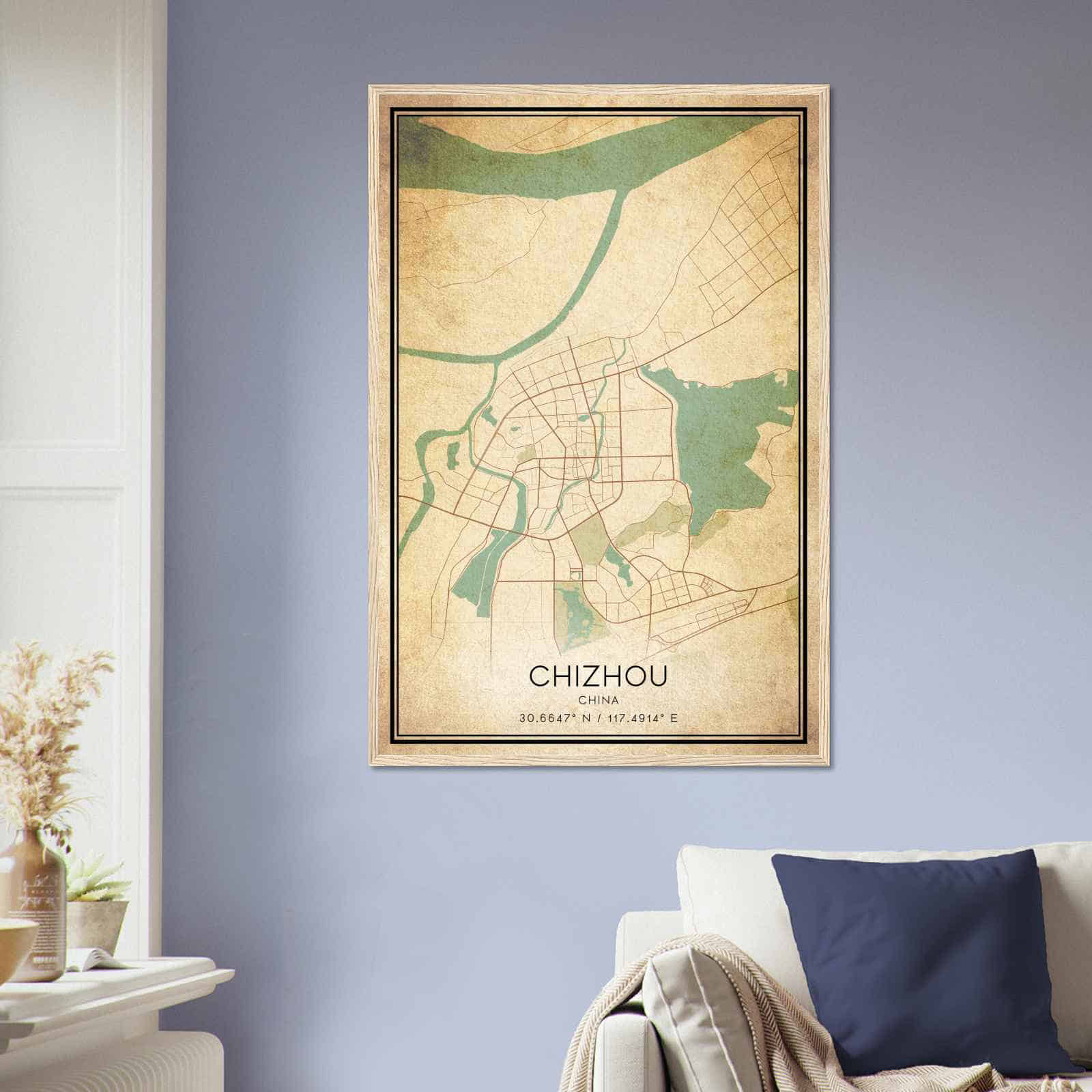 Deerfield Kansas Map Poster, Modern Home Decor Wall Art Print (Copy)