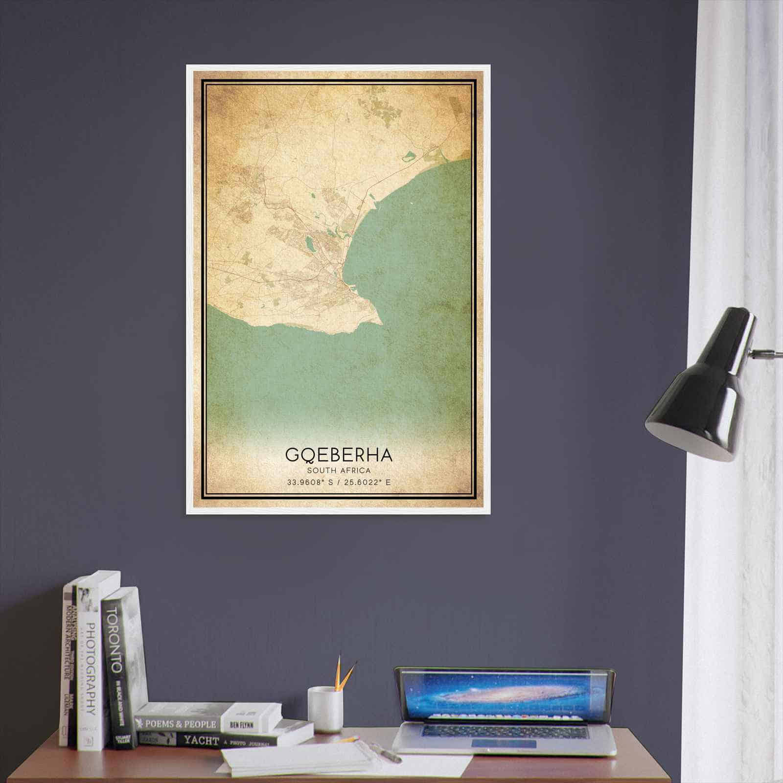 Vintage Gqeberha South Africa Map Poster, Gqeberha City Road Wall Art Print