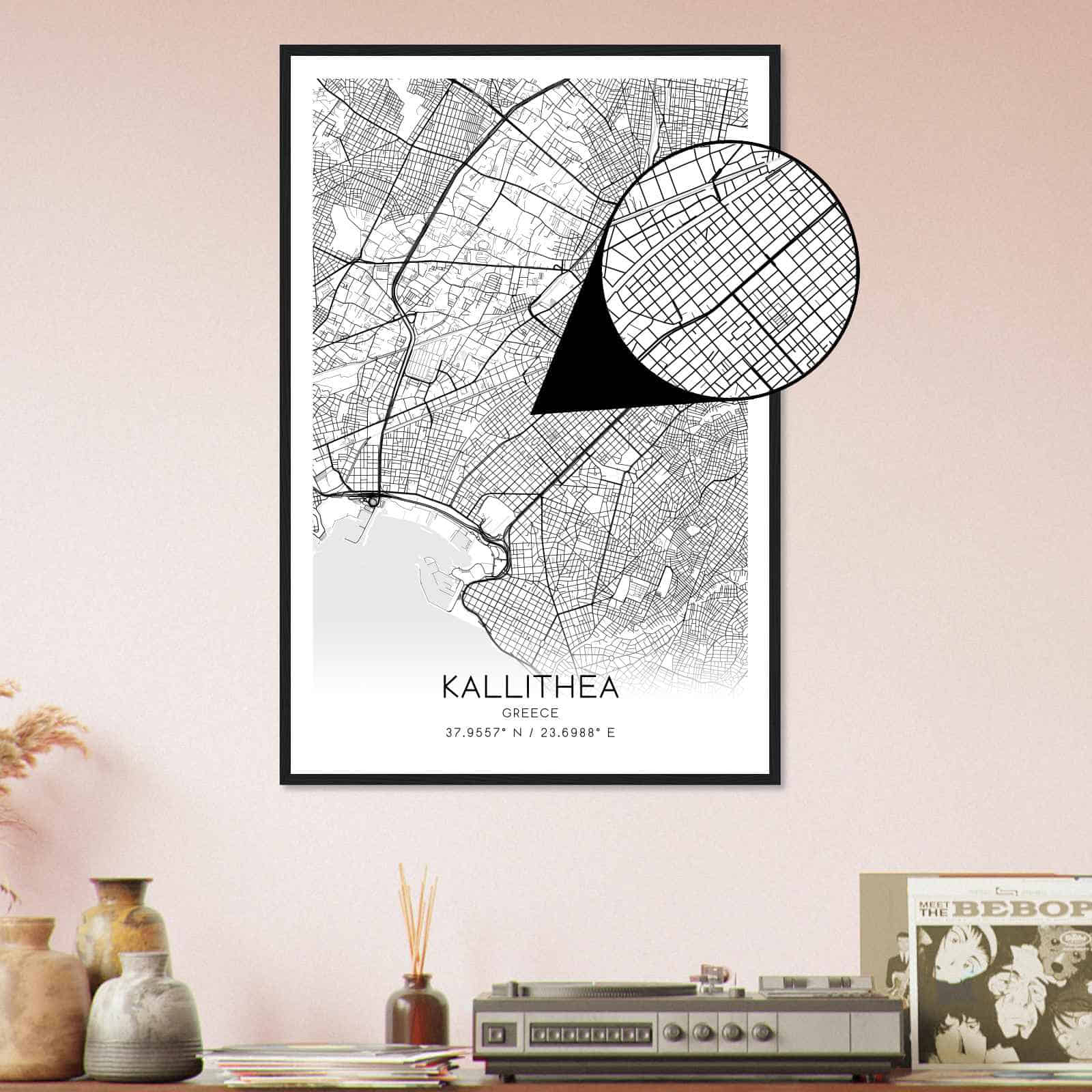 Deerfield Kansas Map Poster, Modern Home Decor Wall Art Print (Copy)