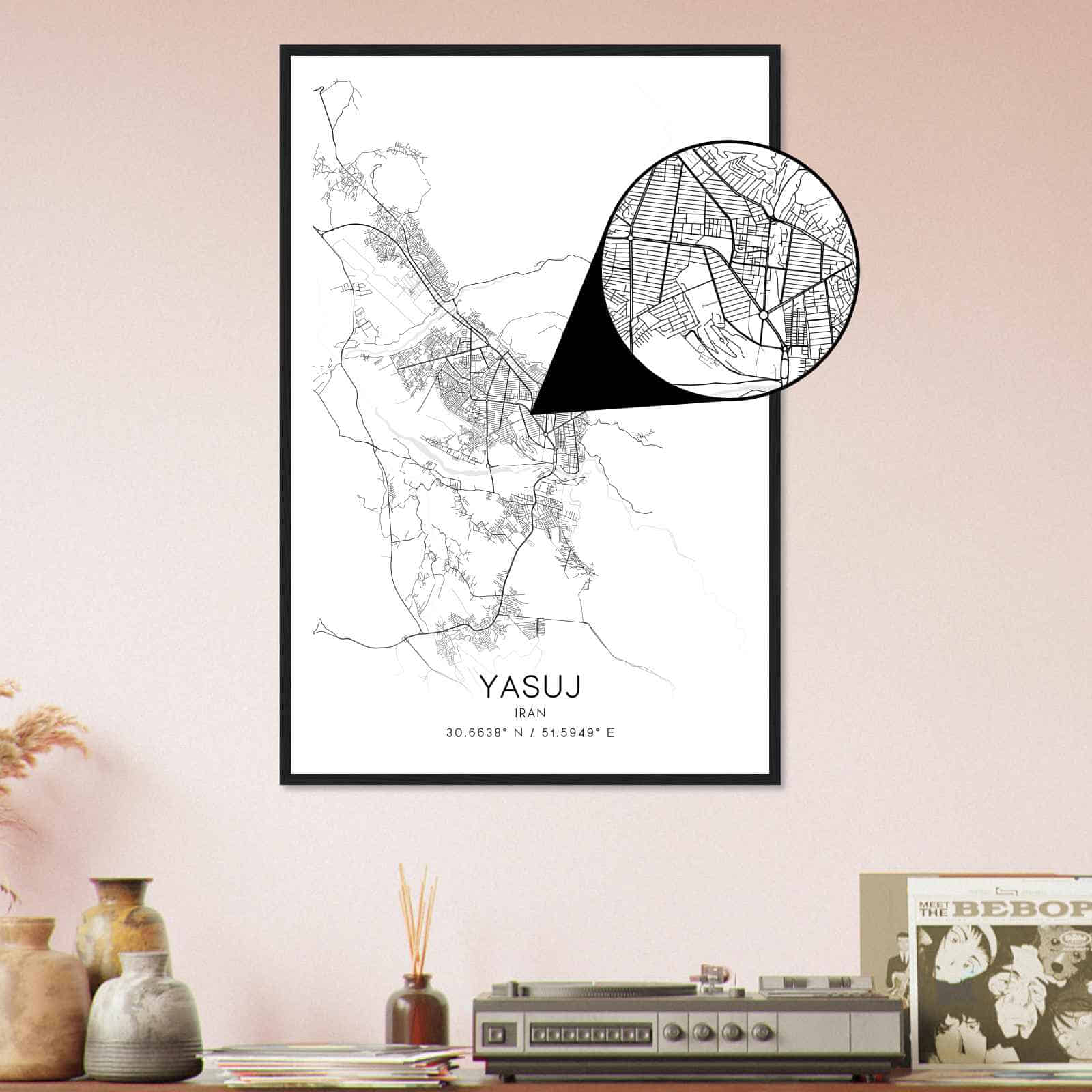 Deerfield Kansas Map Poster, Modern Home Decor Wall Art Print (Copy)