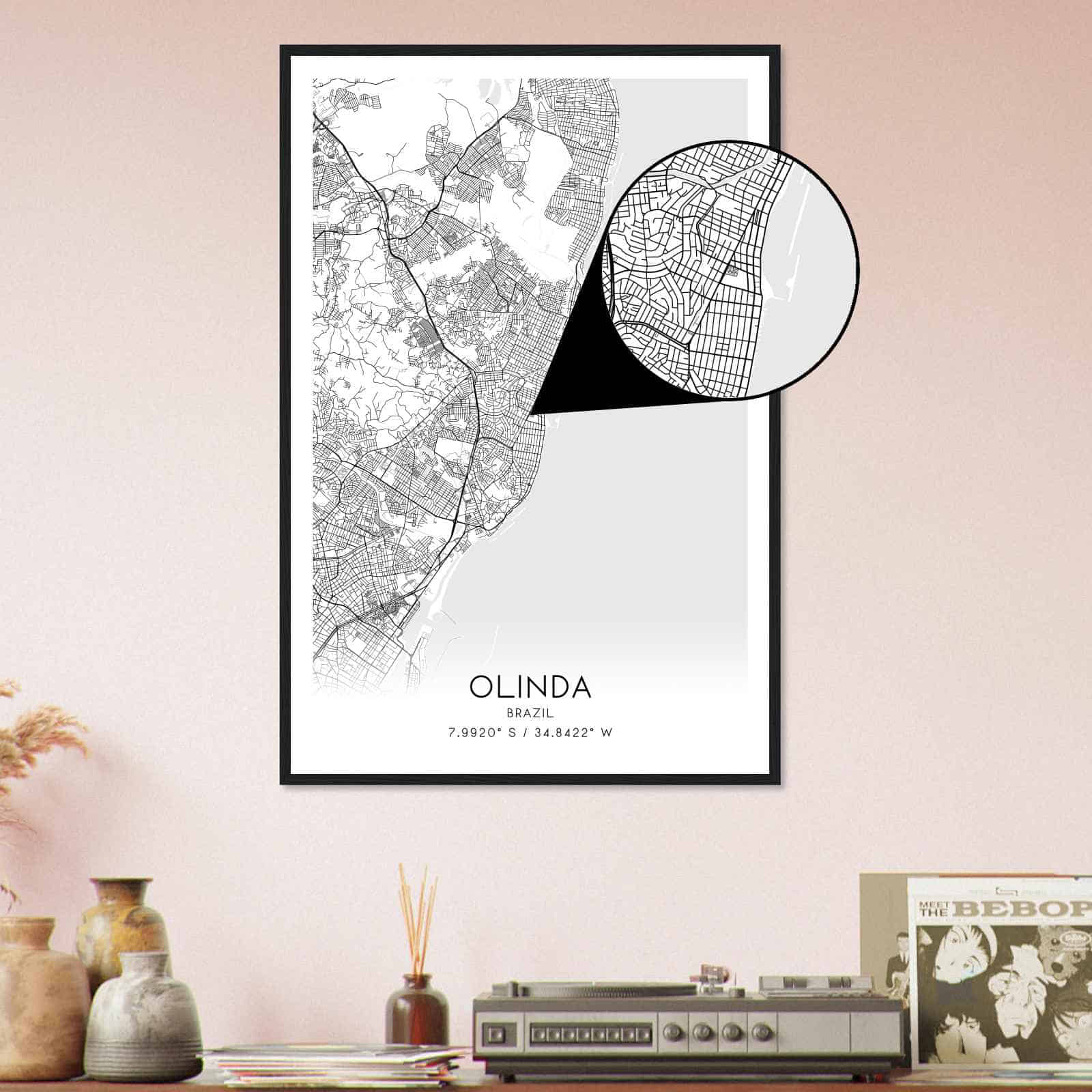 Deerfield Kansas Map Poster, Modern Home Decor Wall Art Print (Copy)