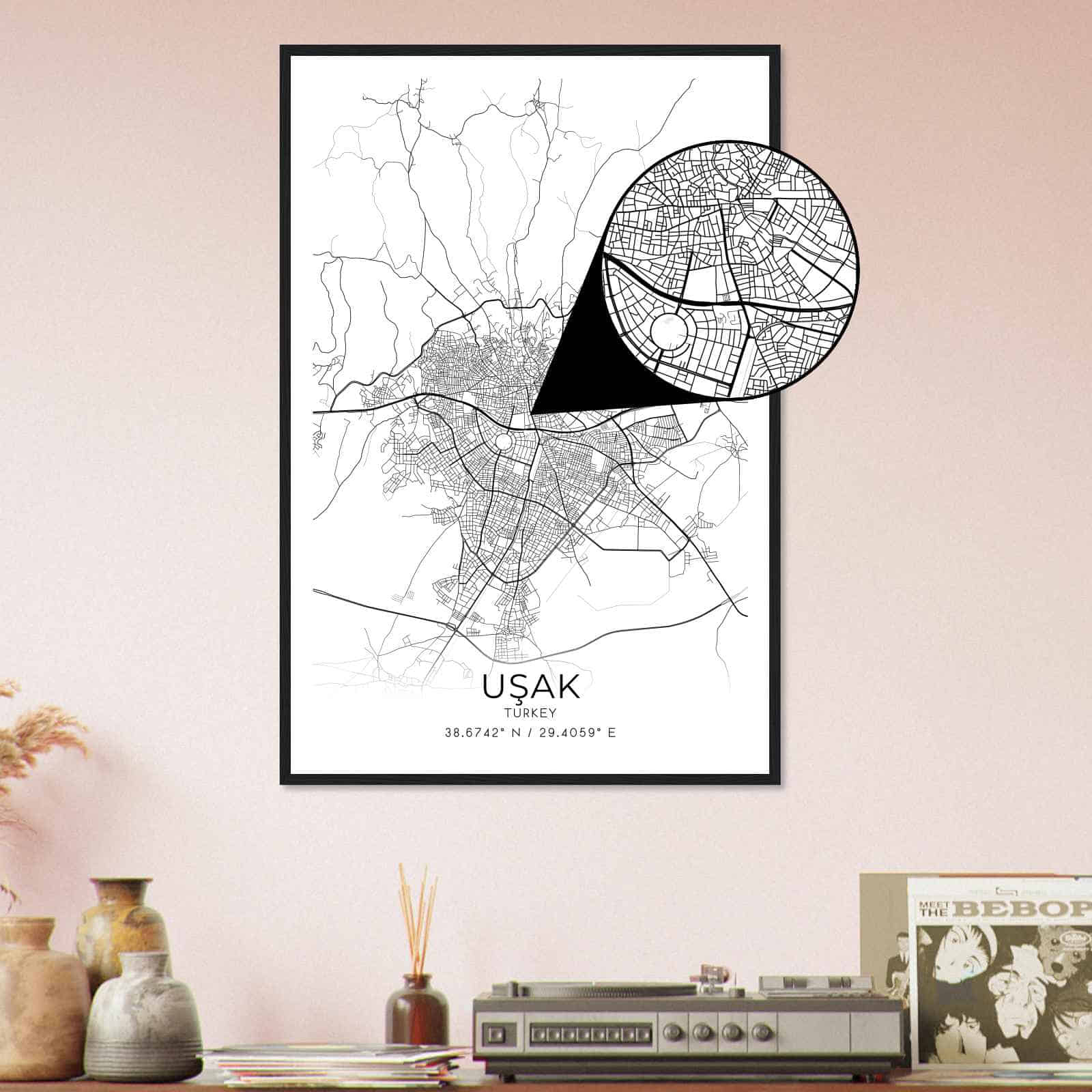 Deerfield Kansas Map Poster, Modern Home Decor Wall Art Print (Copy)