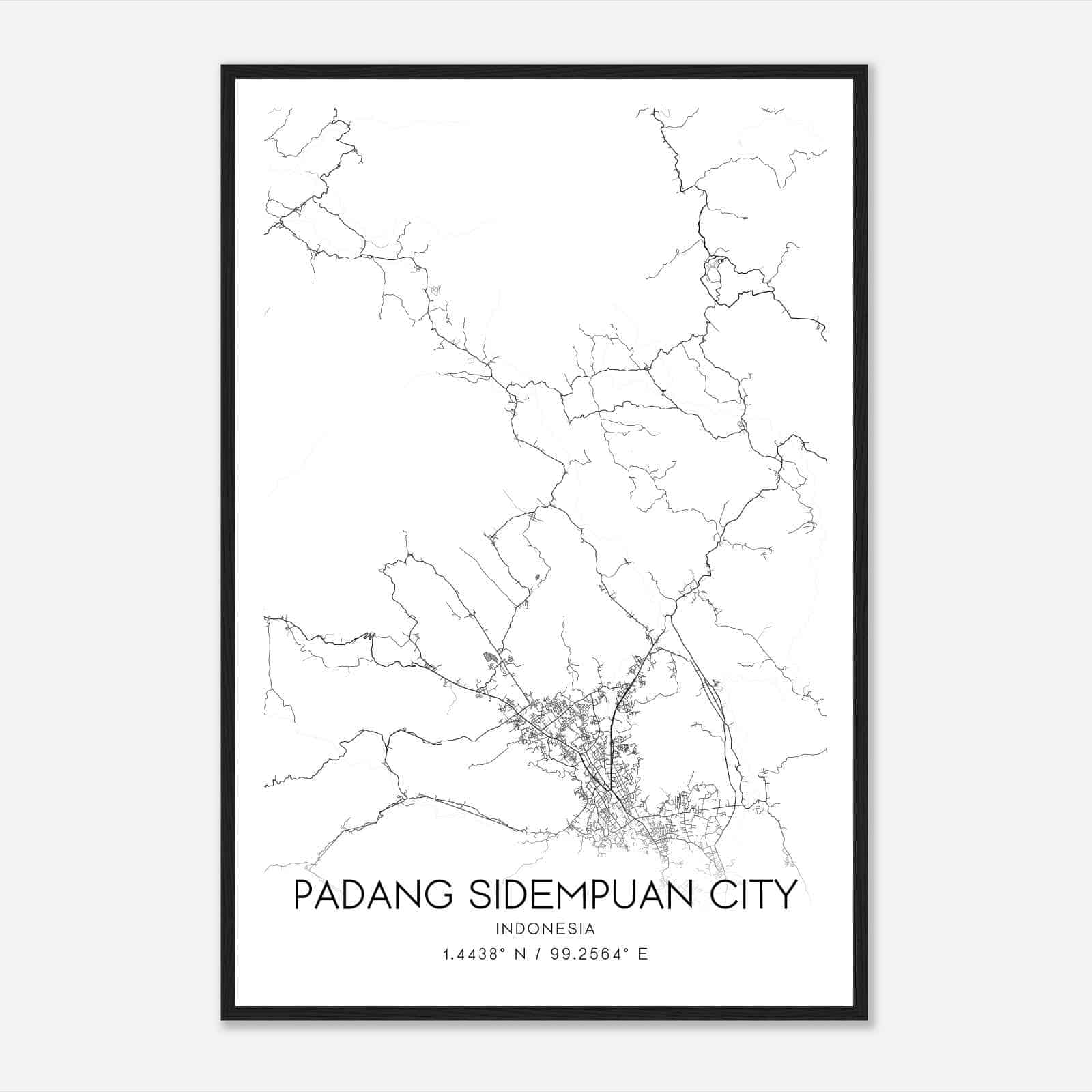 Padang Sidempuan City Indonesia Map Poster, Padang Sidempuan City City Road Wall Art Print Padang Sidempuan City Indonesia Map Poster, Padang Sidempuan City City Road Wall Art Print