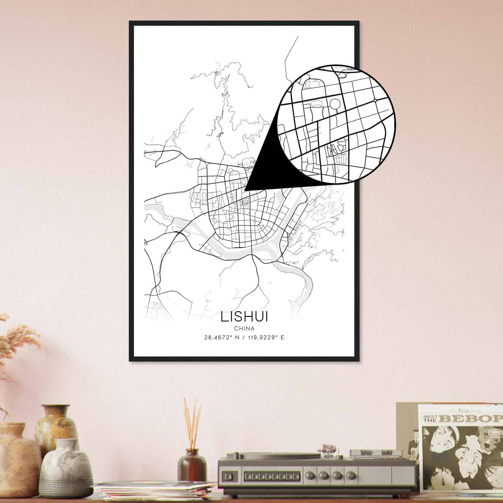 Deerfield Kansas Map Poster, Modern Home Decor Wall Art Print (Copy)