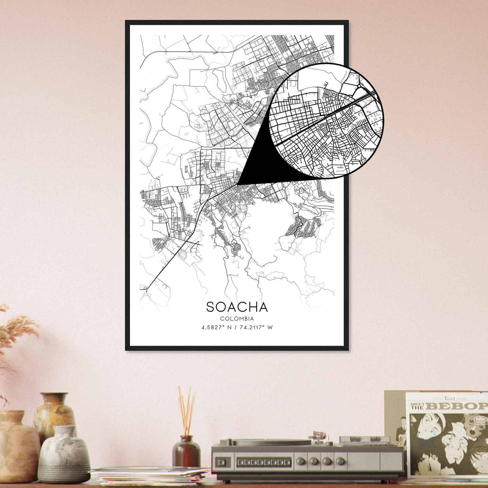 Deerfield Kansas Map Poster, Modern Home Decor Wall Art Print (Copy)