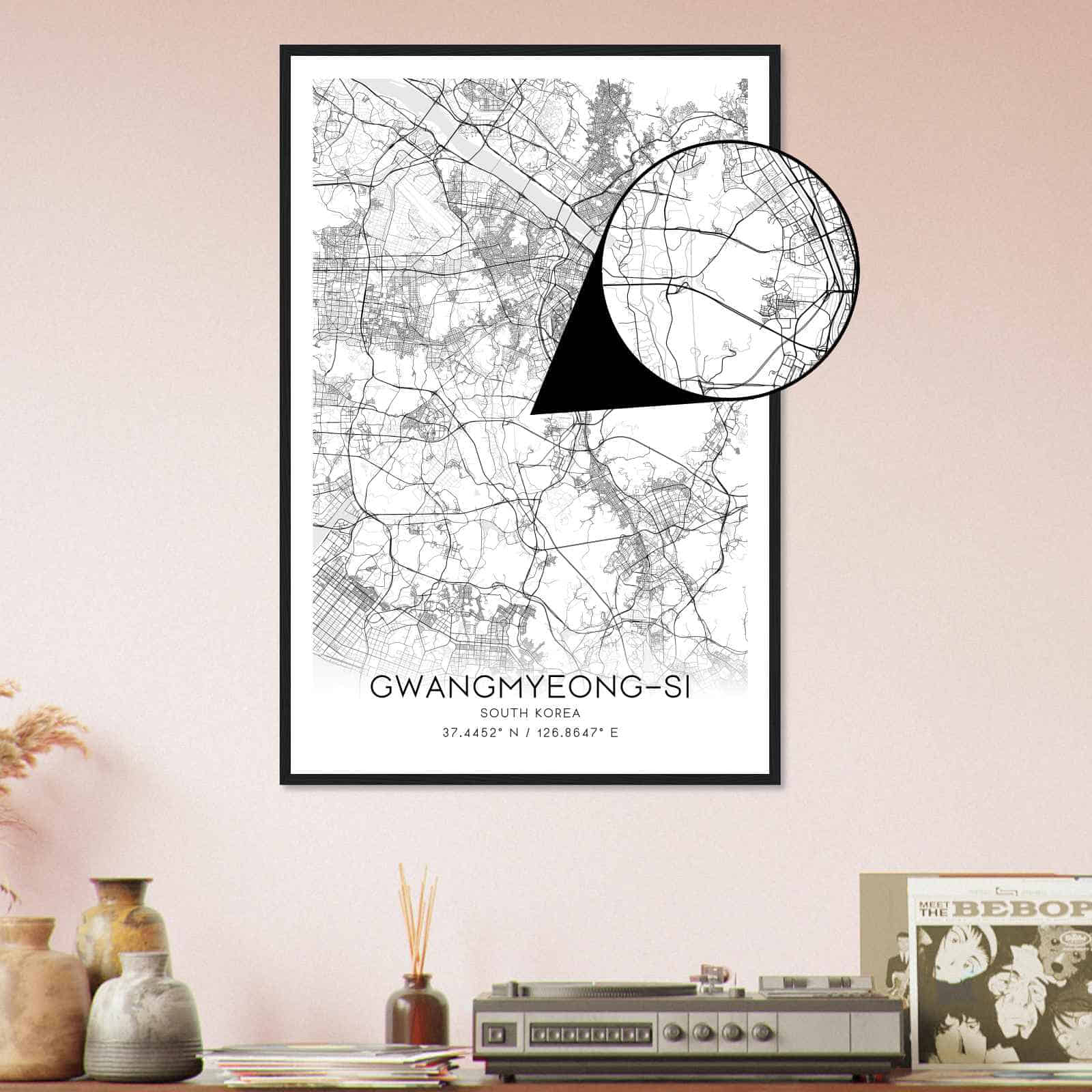 Deerfield Kansas Map Poster, Modern Home Decor Wall Art Print (Copy)