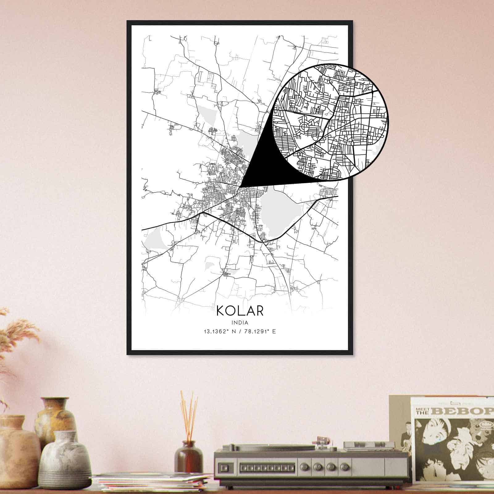 Deerfield Kansas Map Poster, Modern Home Decor Wall Art Print (Copy)