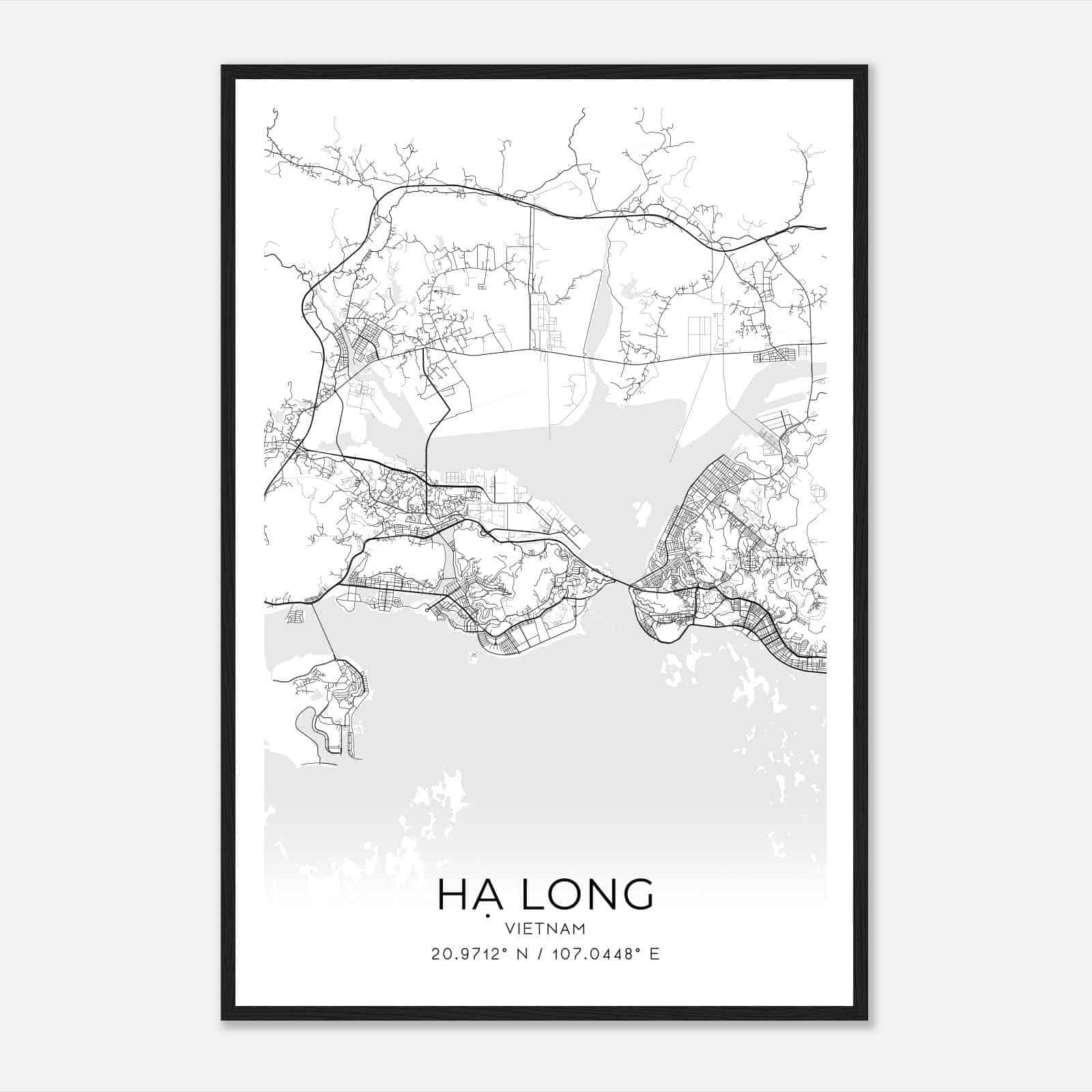 Ha Long Vietnam Map Poster, Ha Long City Road Wall Art Print