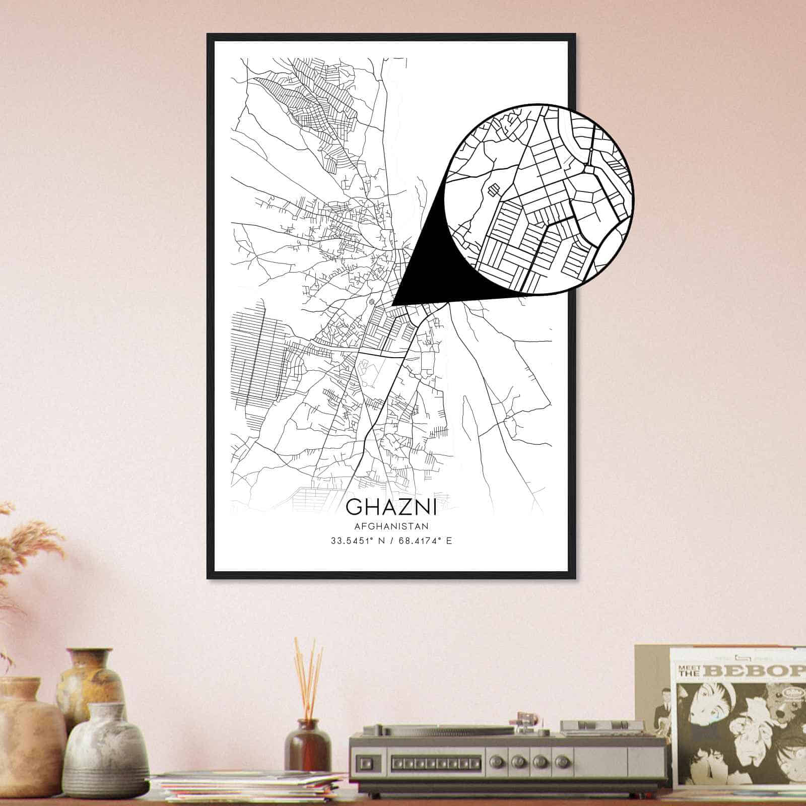 Deerfield Kansas Map Poster, Modern Home Decor Wall Art Print (Copy)