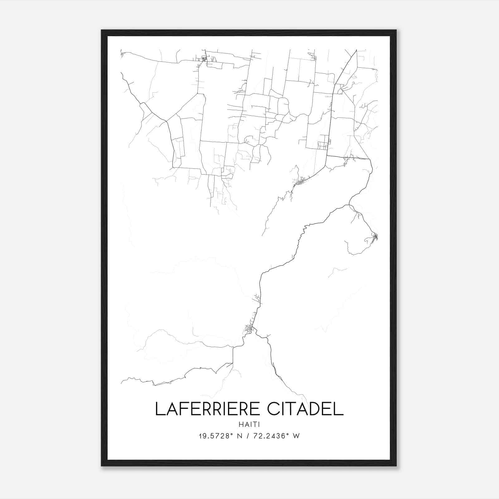 Laferriere Citadel Haiti Map Poster, Laferriere Citadel City Road Wall Art Print