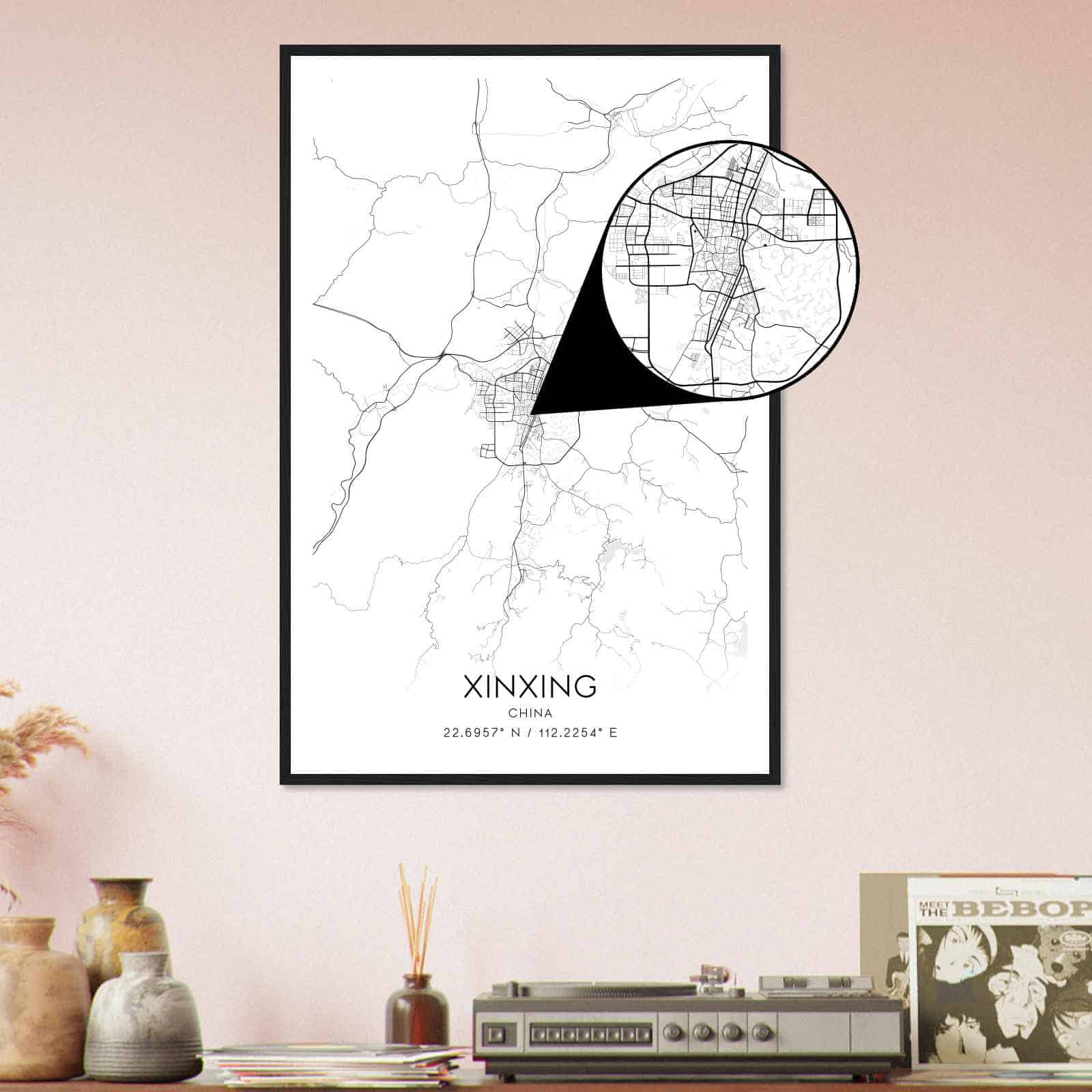 Deerfield Kansas Map Poster, Modern Home Decor Wall Art Print (Copy)