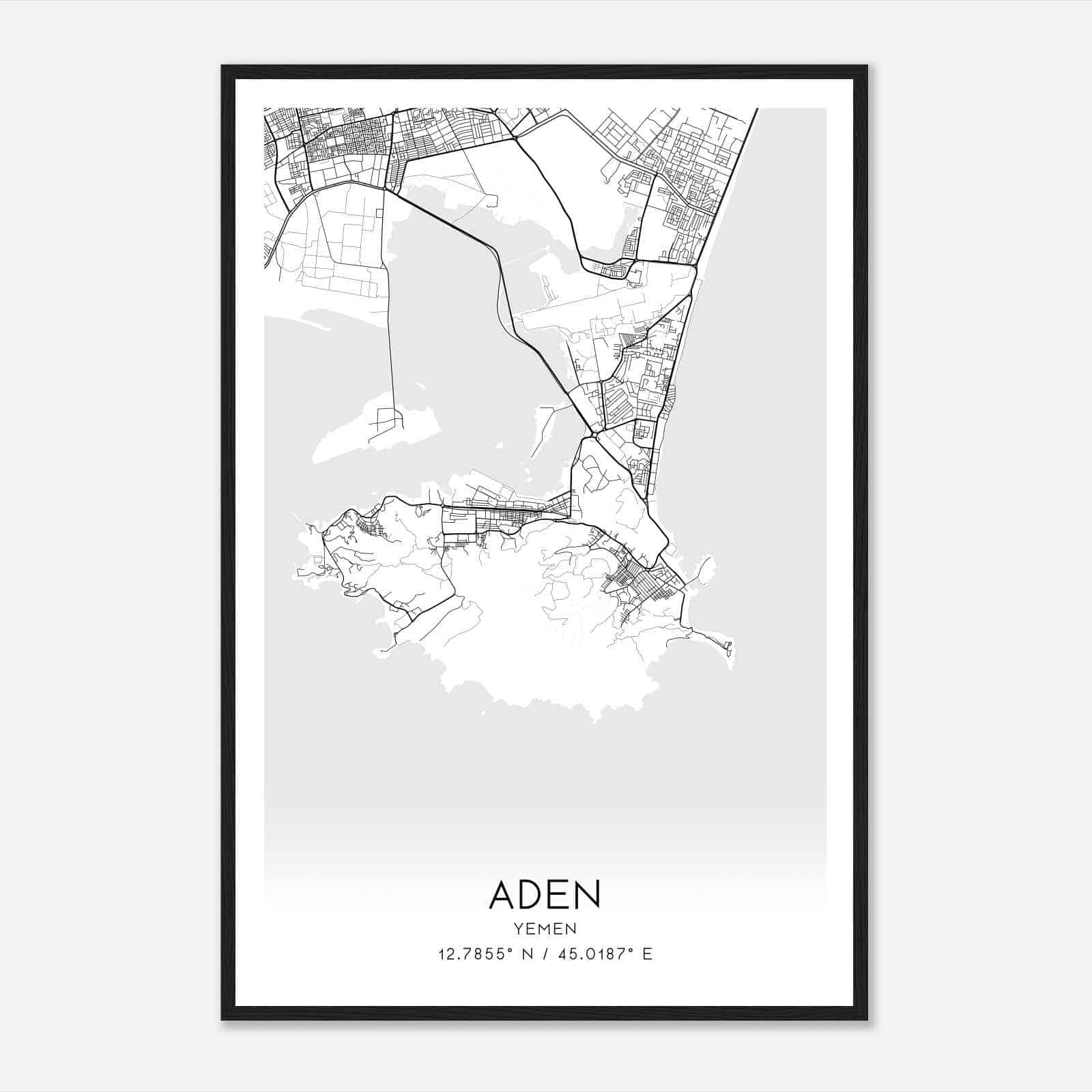 Aden Yemen Map Poster, Aden City Road Wall Art Print