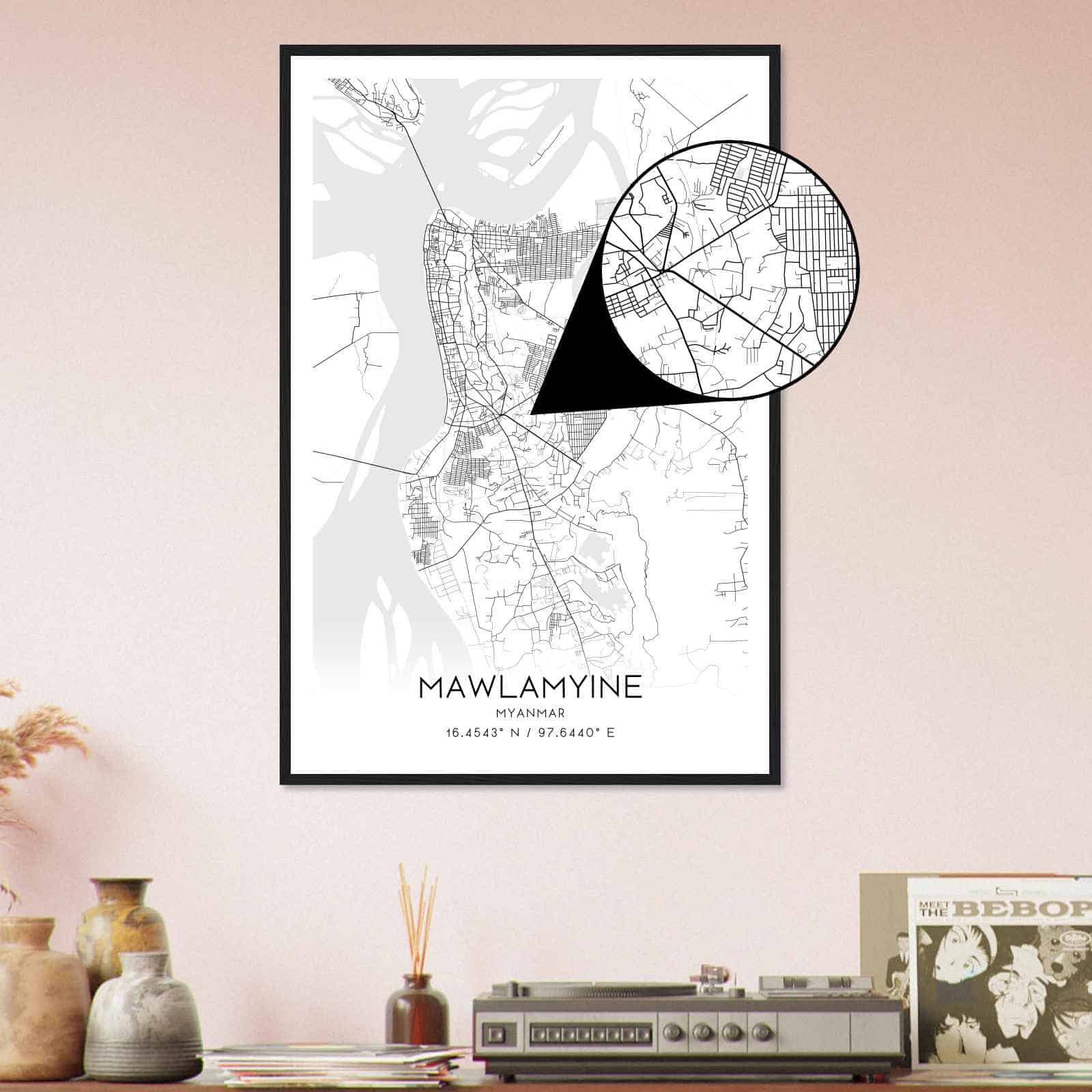 Deerfield Kansas Map Poster, Modern Home Decor Wall Art Print (Copy)