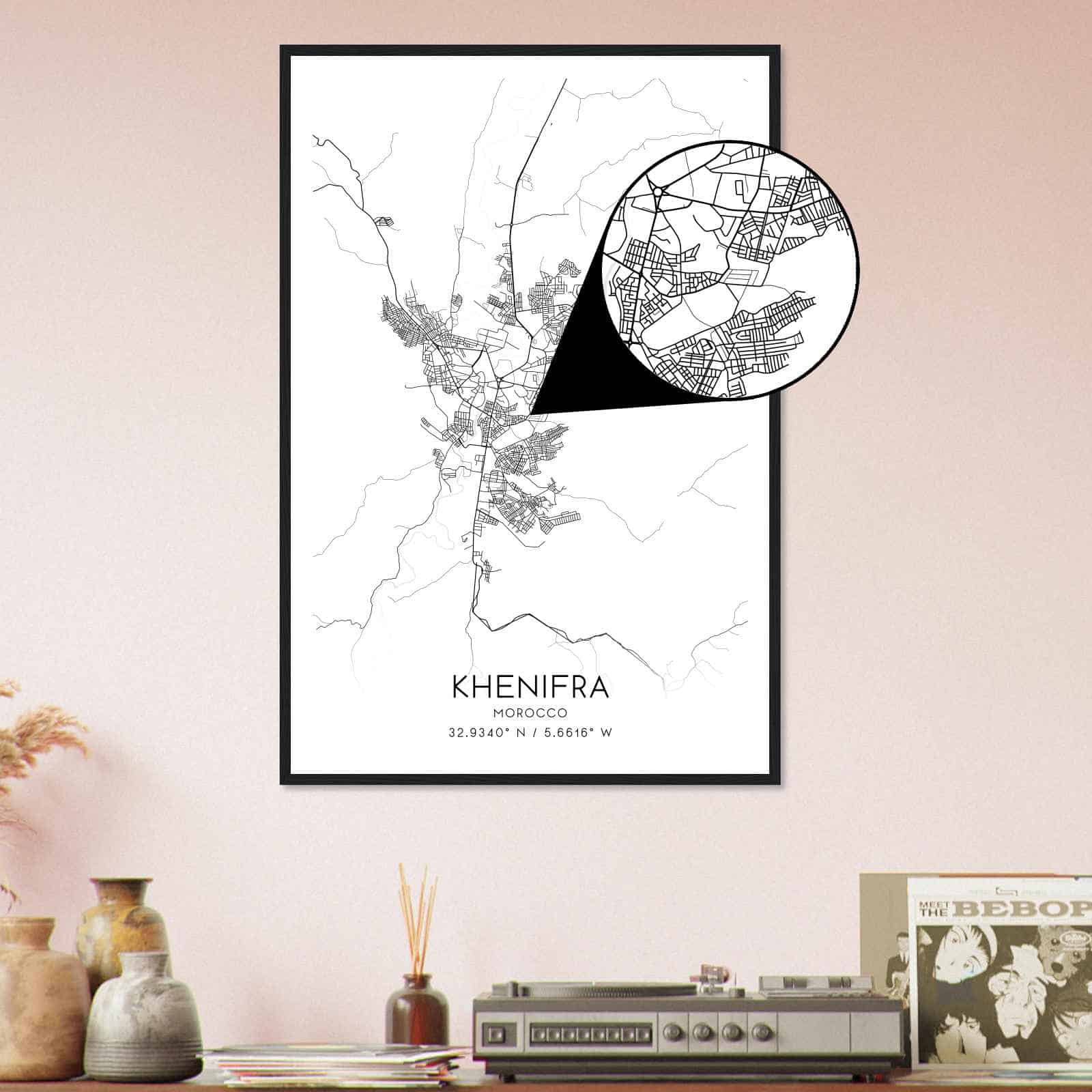 Deerfield Kansas Map Poster, Modern Home Decor Wall Art Print (Copy)