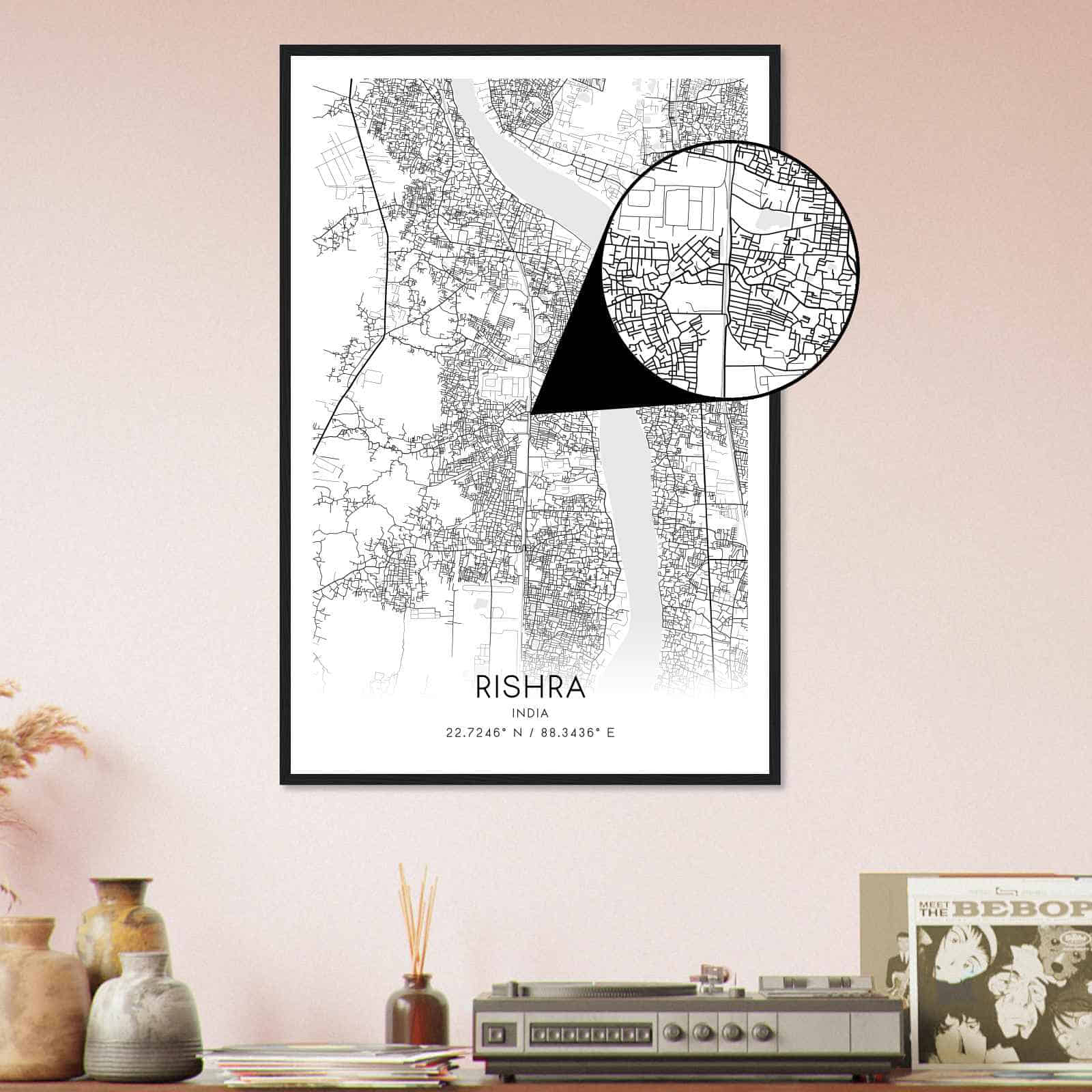 Deerfield Kansas Map Poster, Modern Home Decor Wall Art Print (Copy)