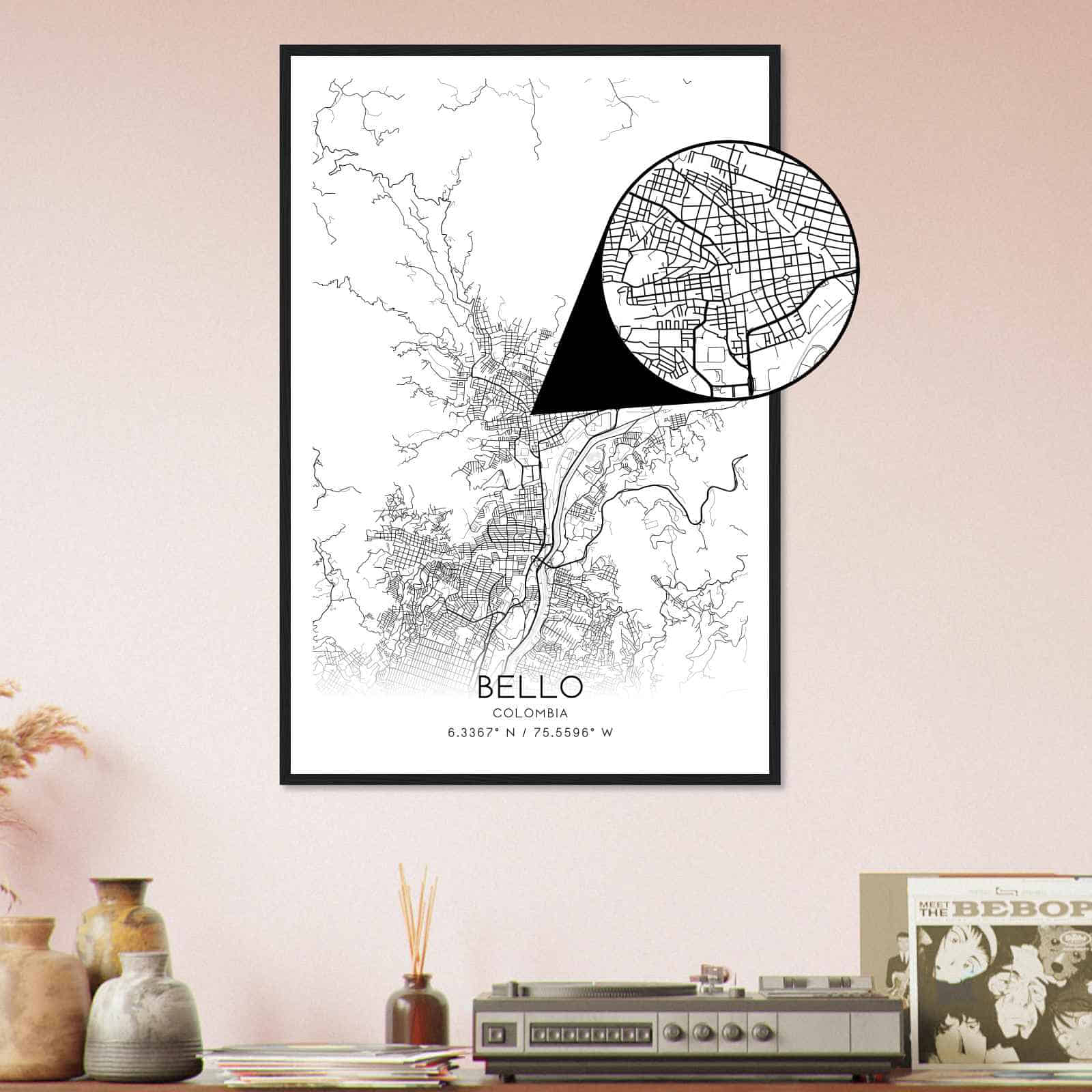 Deerfield Kansas Map Poster, Modern Home Decor Wall Art Print (Copy)