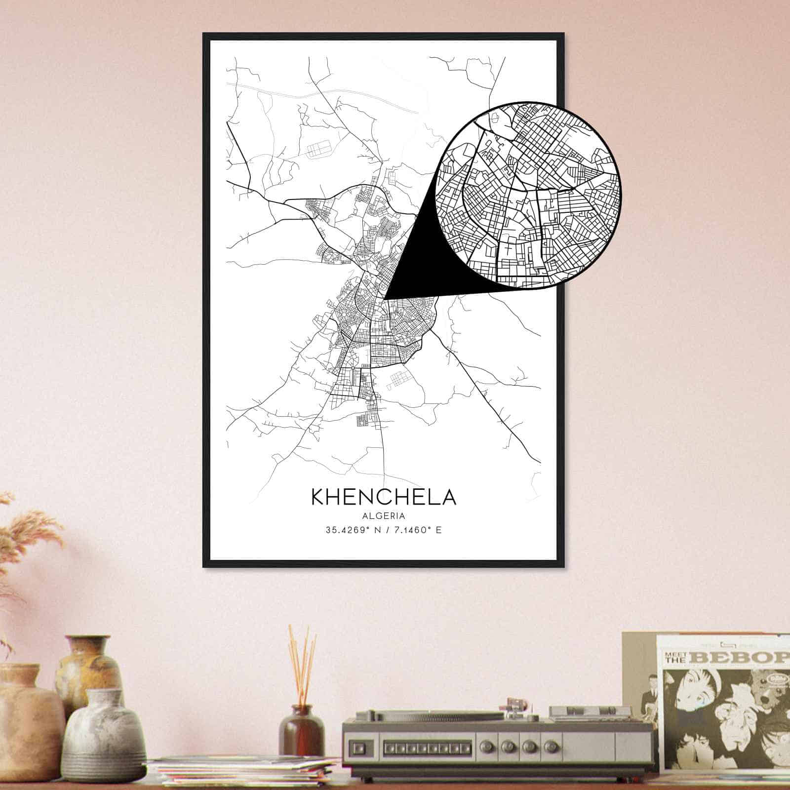 Deerfield Kansas Map Poster, Modern Home Decor Wall Art Print (Copy)