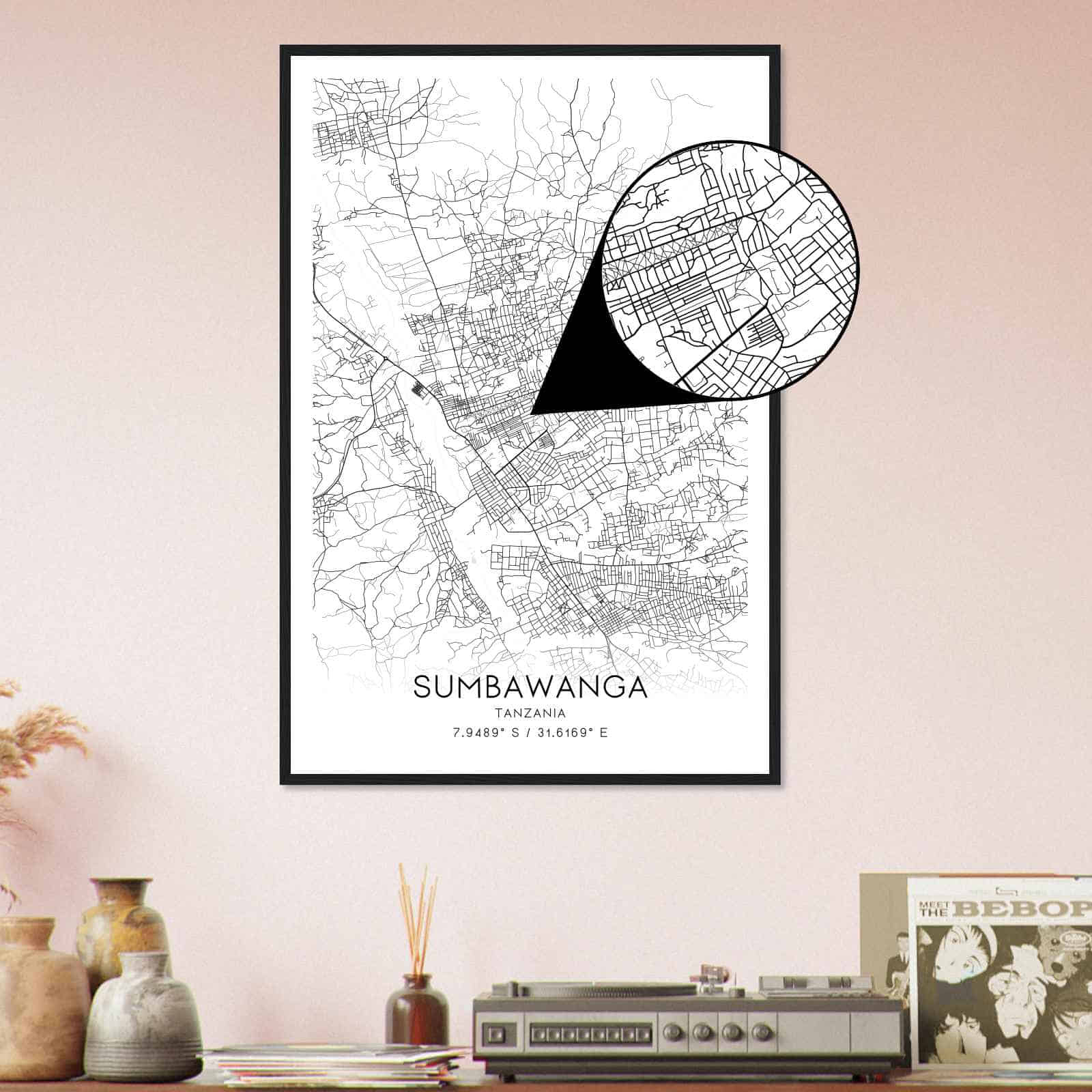 Deerfield Kansas Map Poster, Modern Home Decor Wall Art Print (Copy)