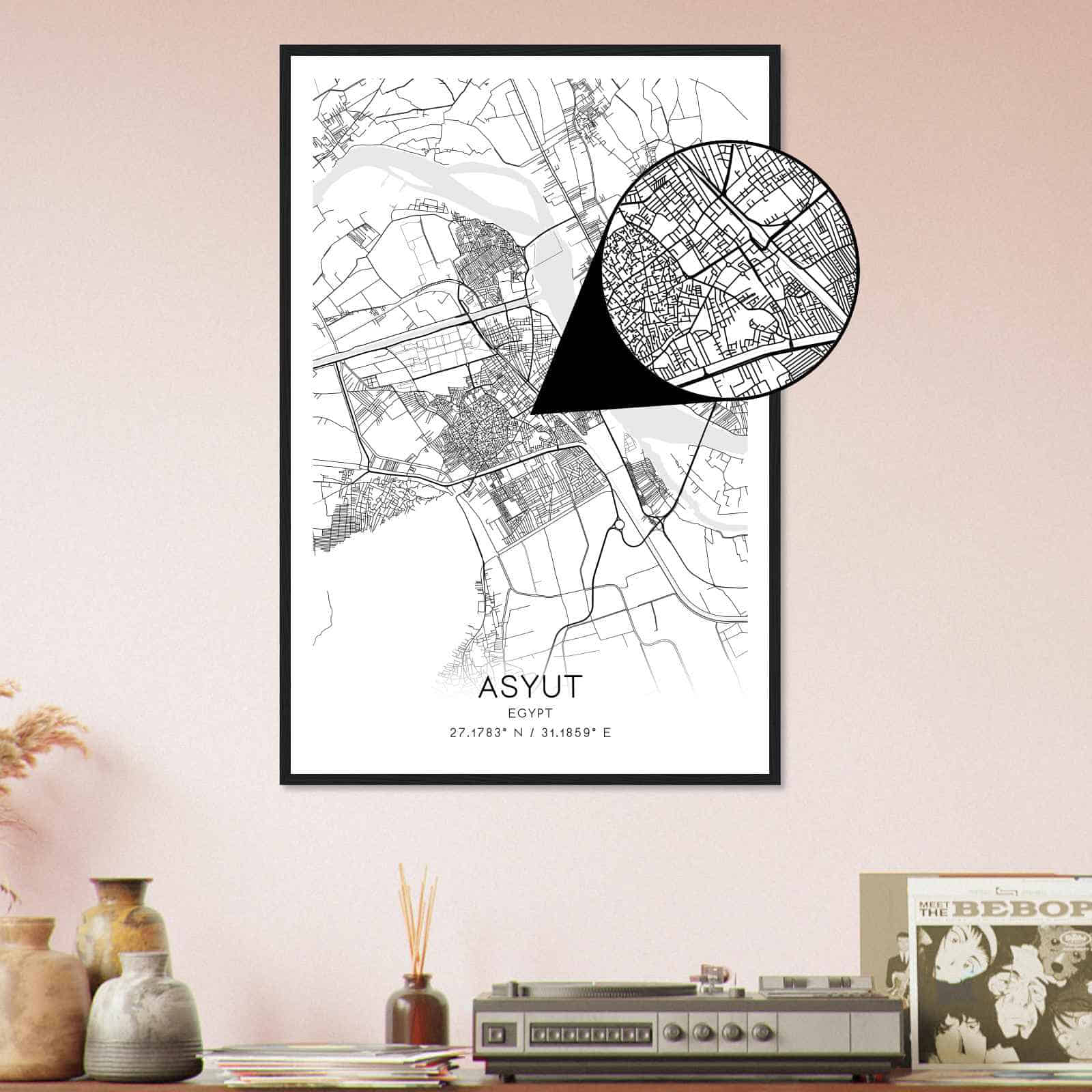Deerfield Kansas Map Poster, Modern Home Decor Wall Art Print (Copy)