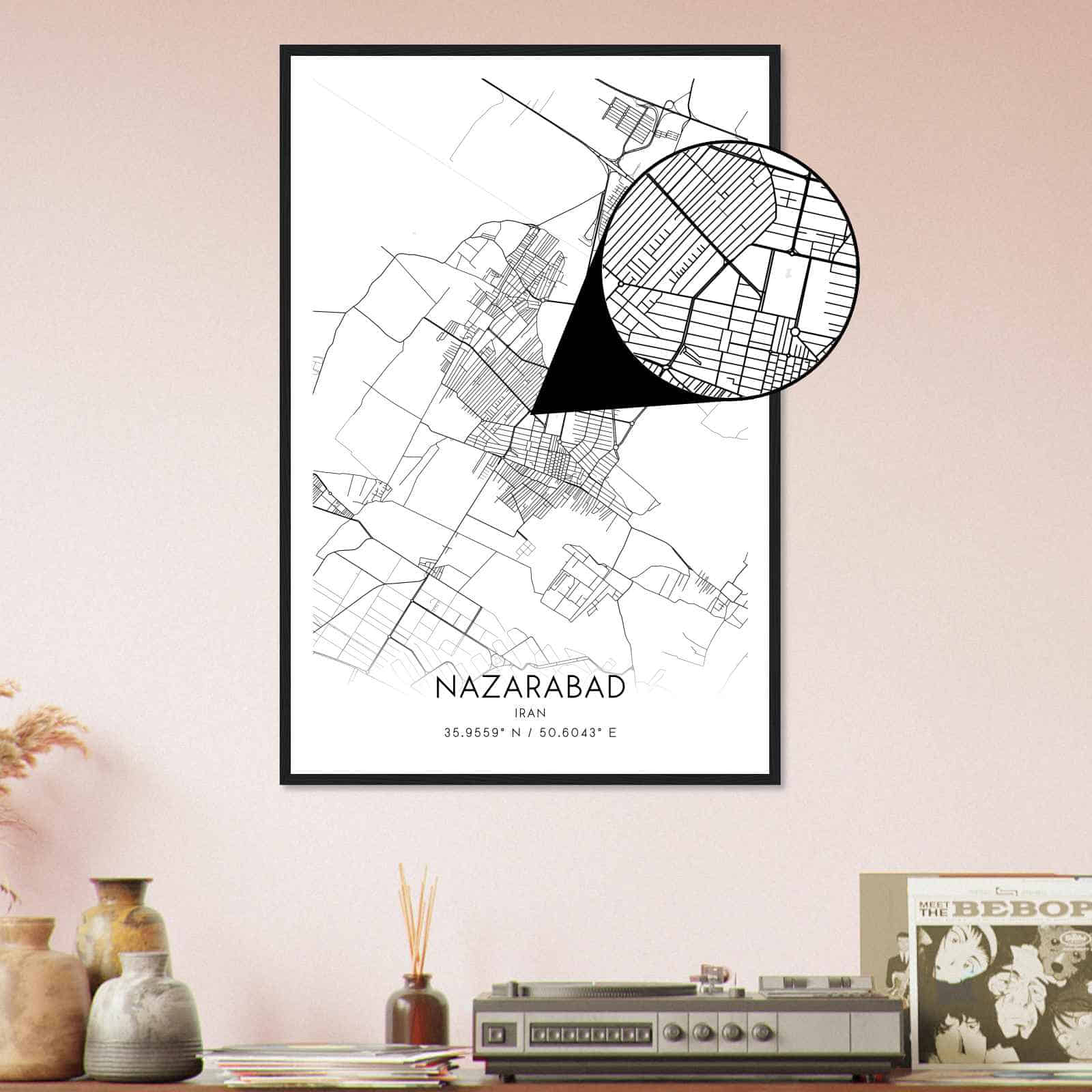 Deerfield Kansas Map Poster, Modern Home Decor Wall Art Print (Copy)
