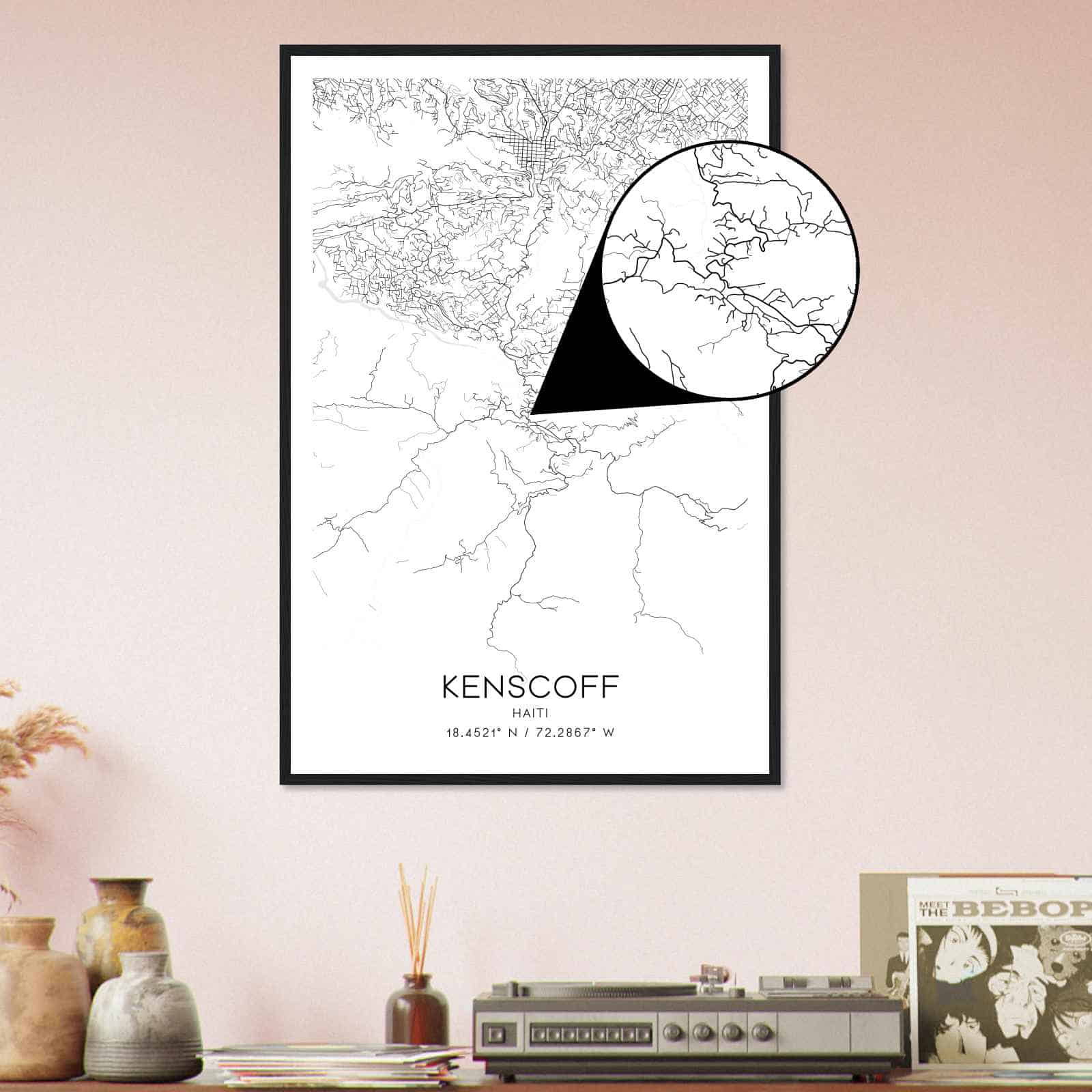 Deerfield Kansas Map Poster, Modern Home Decor Wall Art Print (Copy)