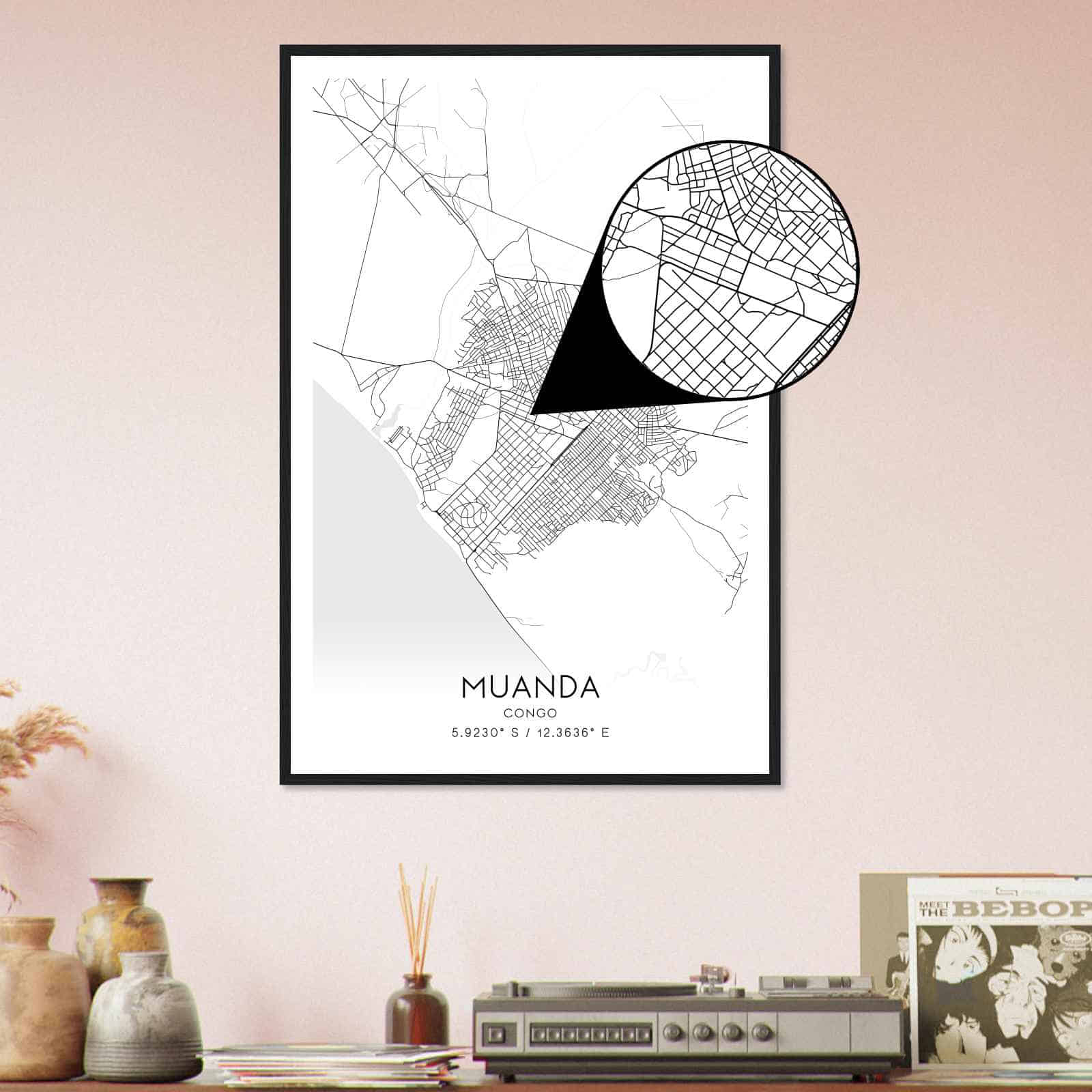 Deerfield Kansas Map Poster, Modern Home Decor Wall Art Print (Copy)