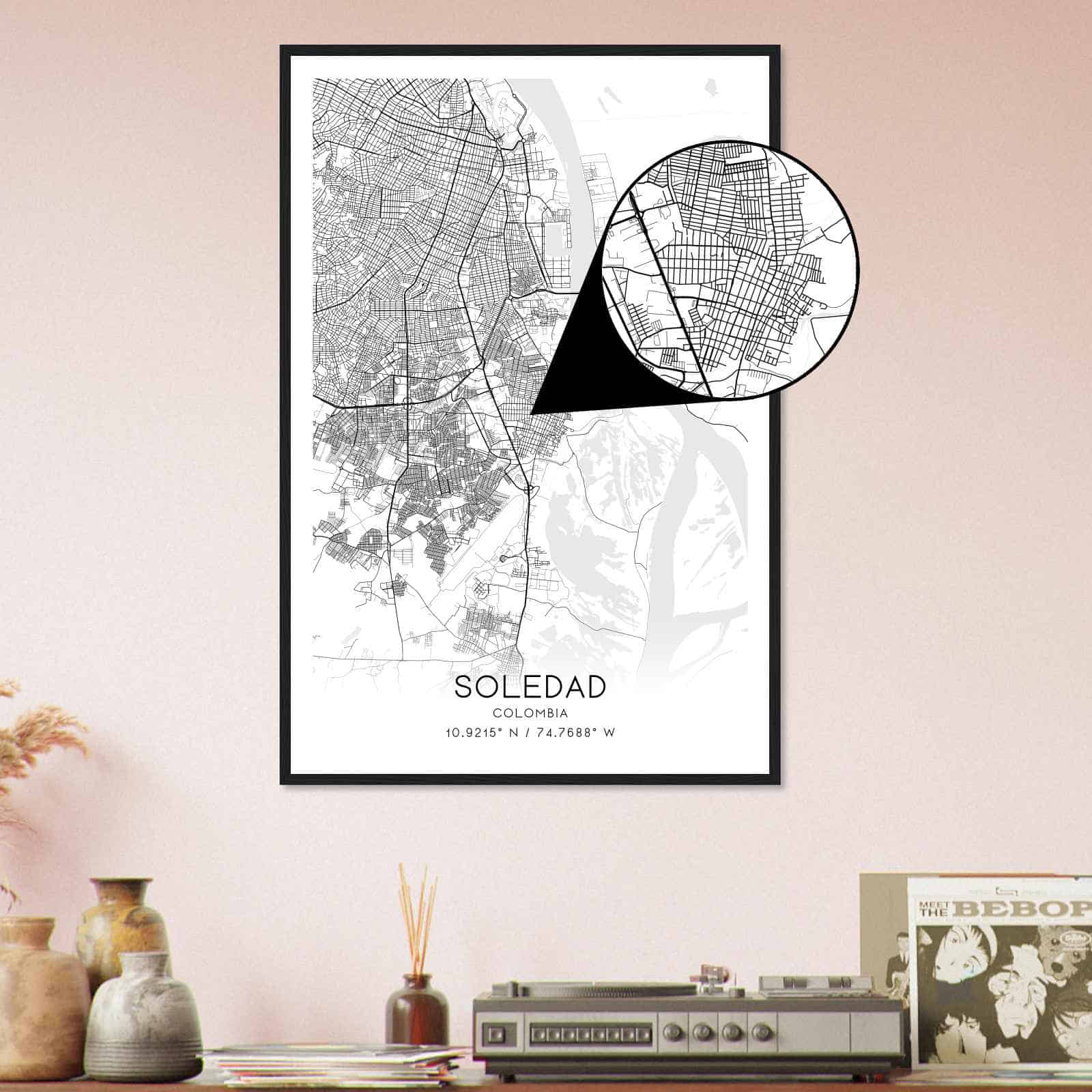 Deerfield Kansas Map Poster, Modern Home Decor Wall Art Print (Copy)