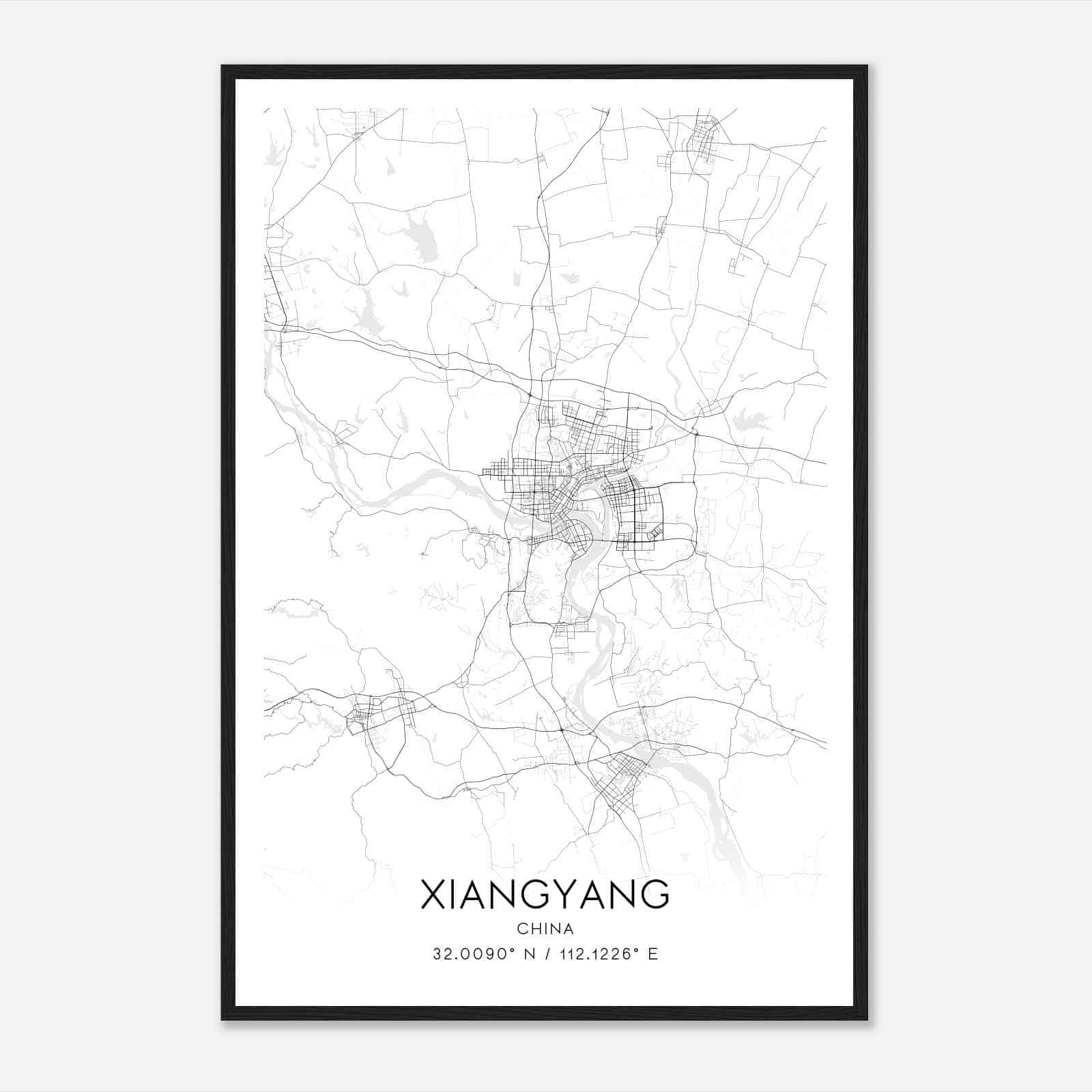 Xiangyang China Map Poster, Xiangyang City Road Wall Art Print