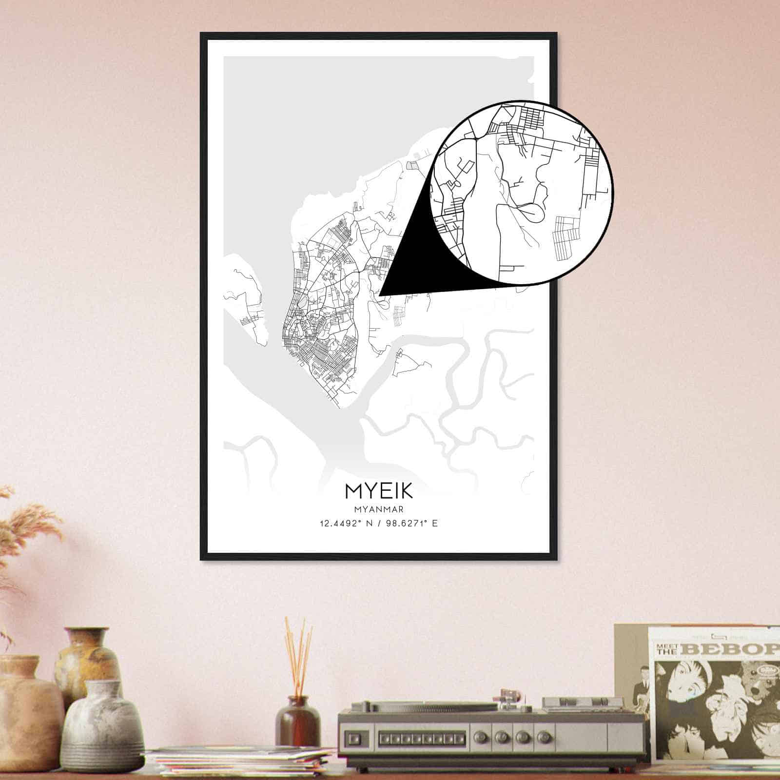 Deerfield Kansas Map Poster, Modern Home Decor Wall Art Print (Copy)