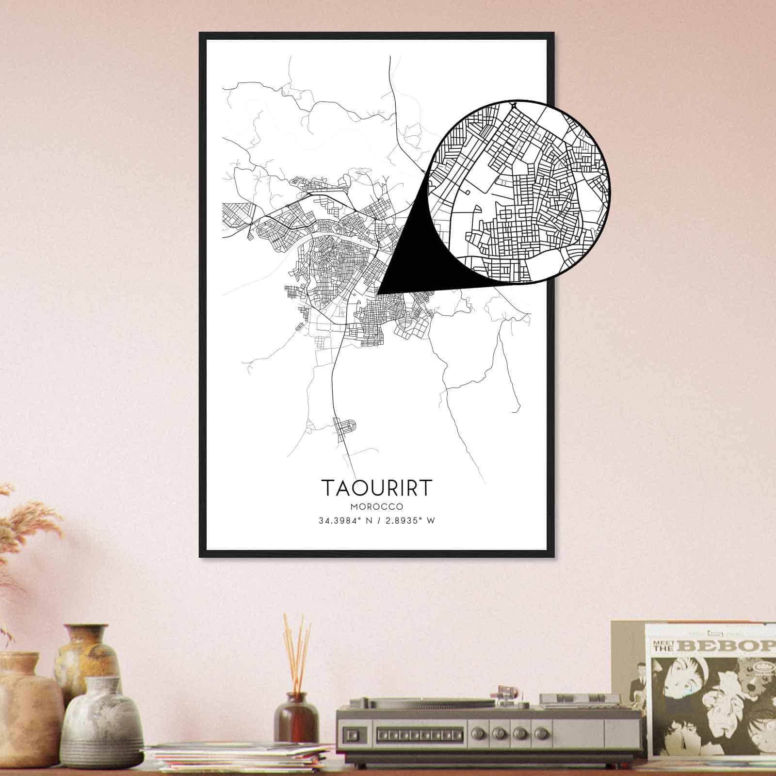 Deerfield Kansas Map Poster, Modern Home Decor Wall Art Print (Copy)