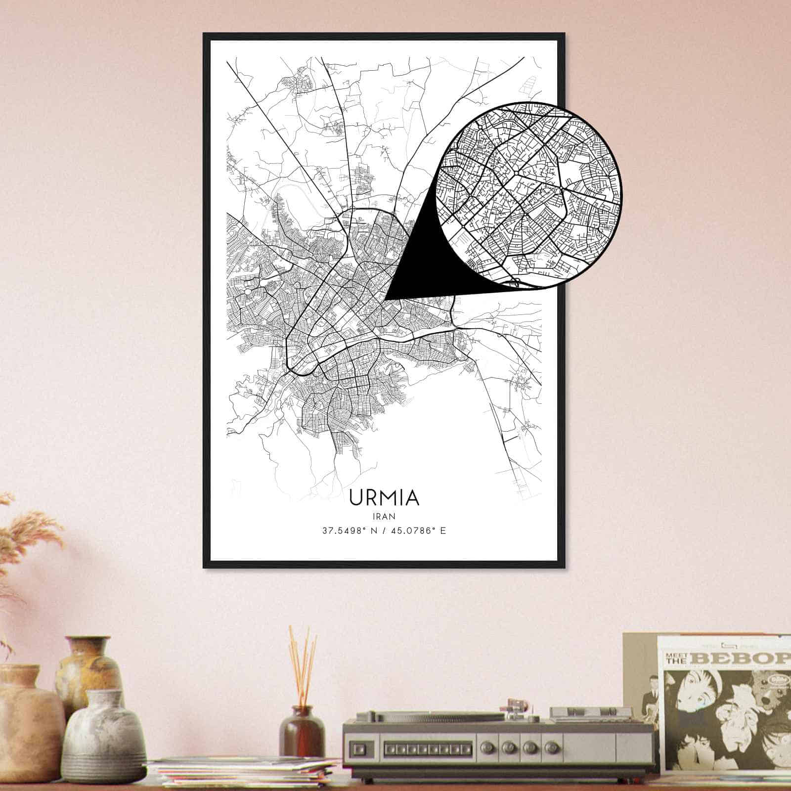 Deerfield Kansas Map Poster, Modern Home Decor Wall Art Print (Copy)