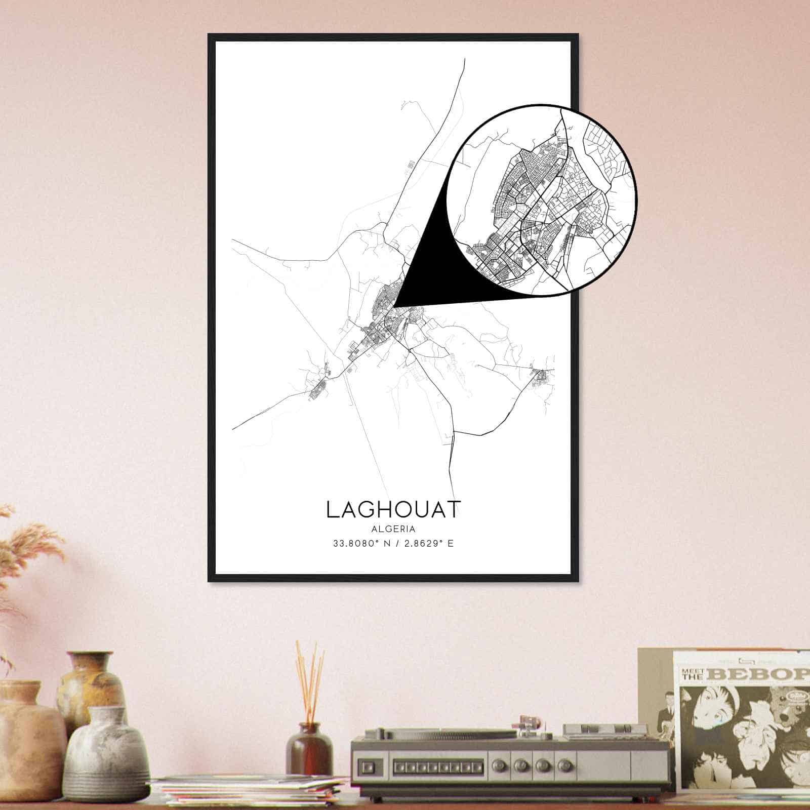 Deerfield Kansas Map Poster, Modern Home Decor Wall Art Print (Copy)