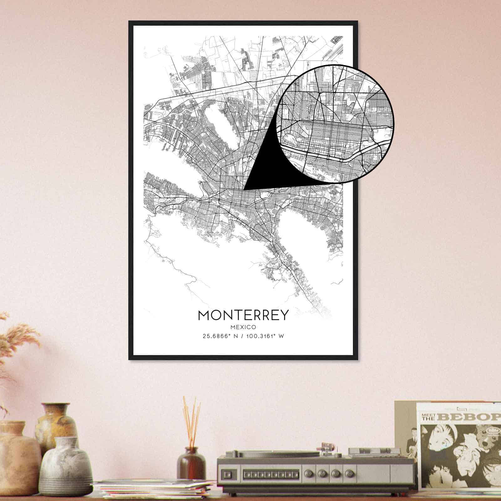 Deerfield Kansas Map Poster, Modern Home Decor Wall Art Print (Copy)