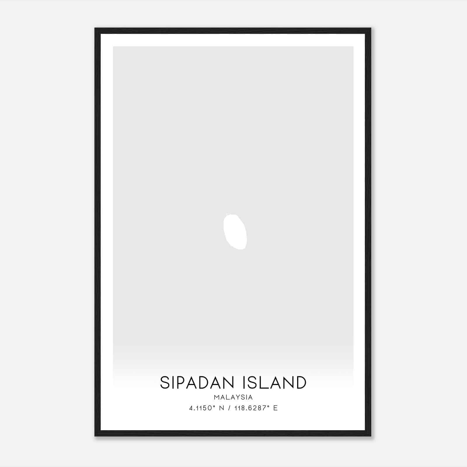 Sipadan Island Malaysia Map Poster, Sipadan Island City Road Wall Art Print