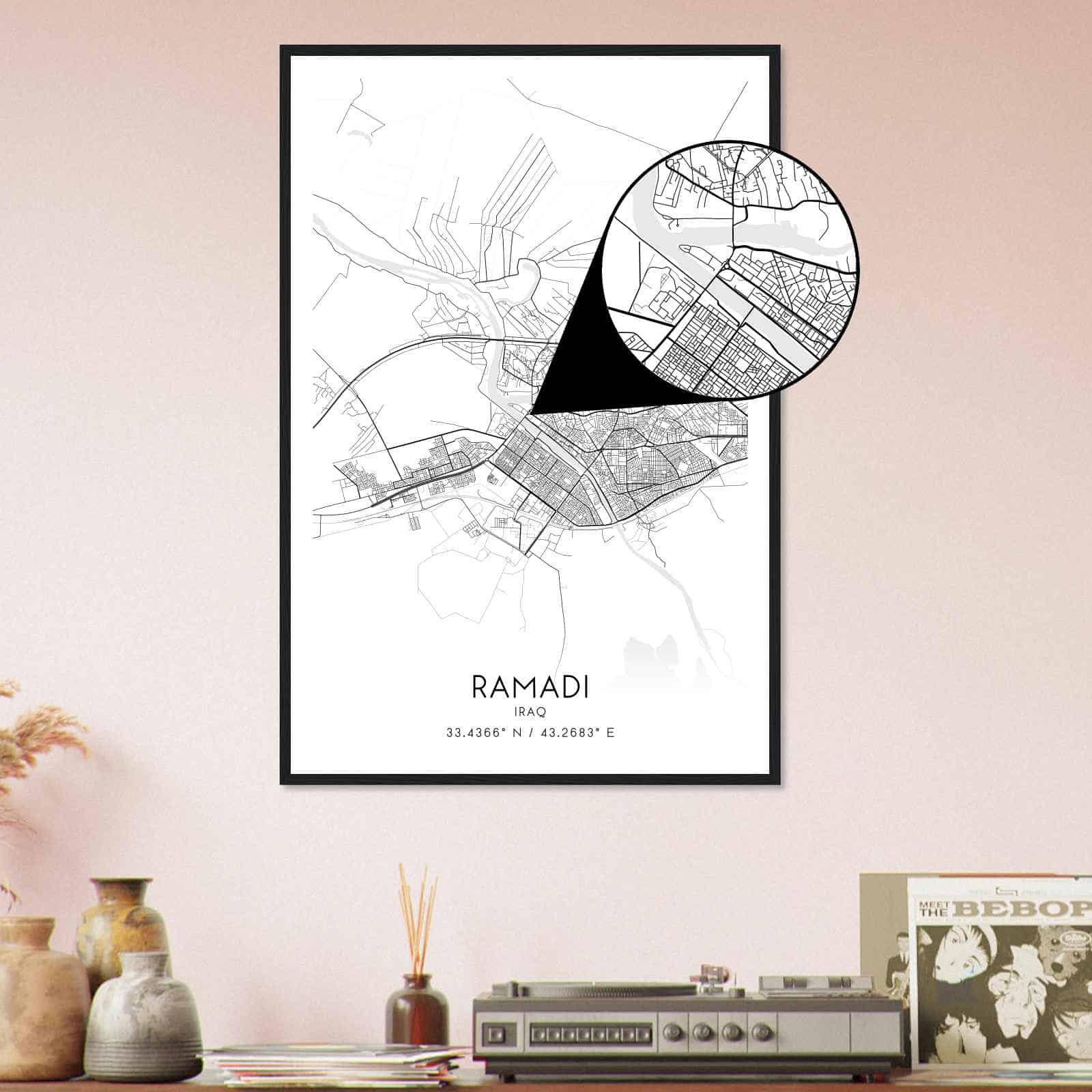 Deerfield Kansas Map Poster, Modern Home Decor Wall Art Print (Copy)