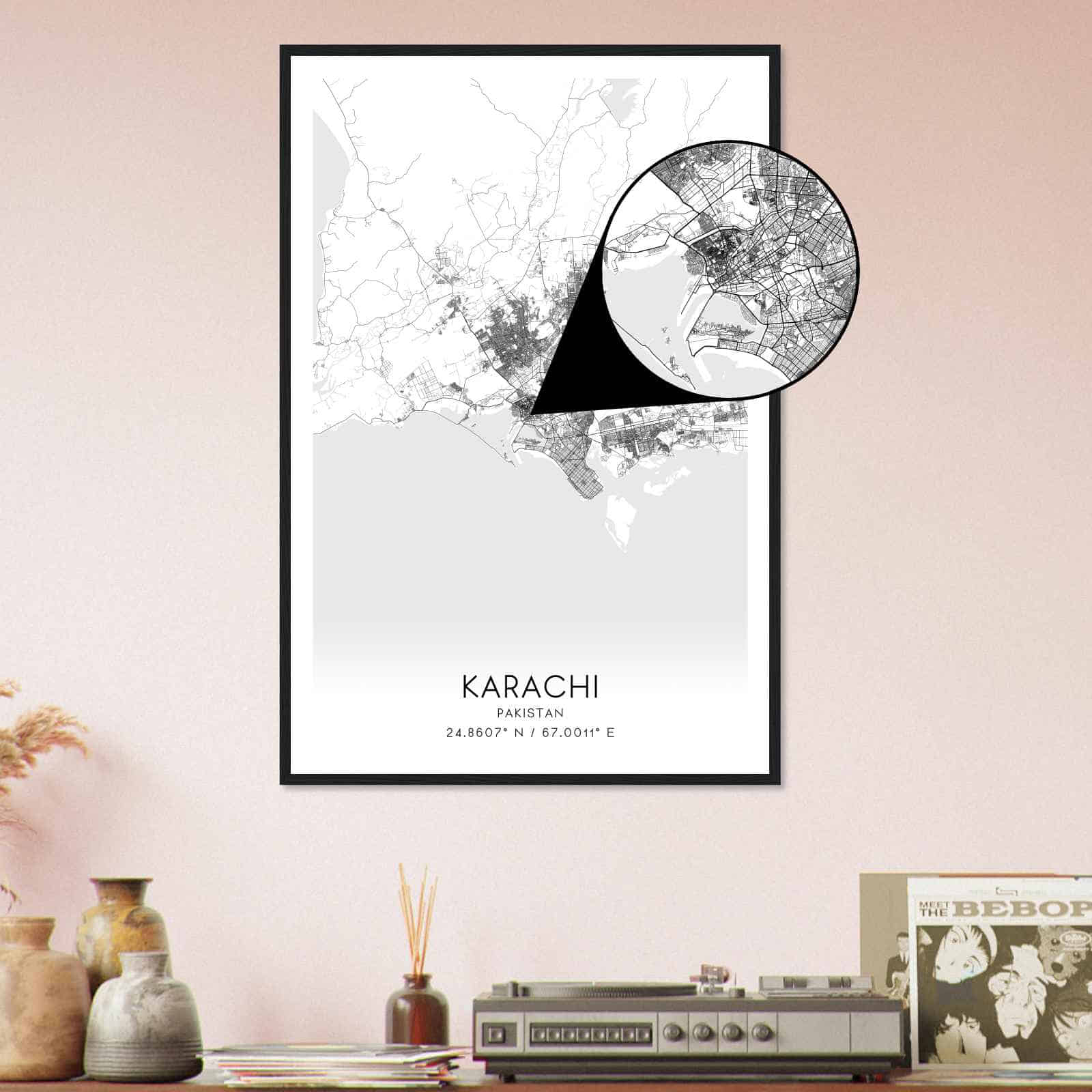 Deerfield Kansas Map Poster, Modern Home Decor Wall Art Print (Copy)