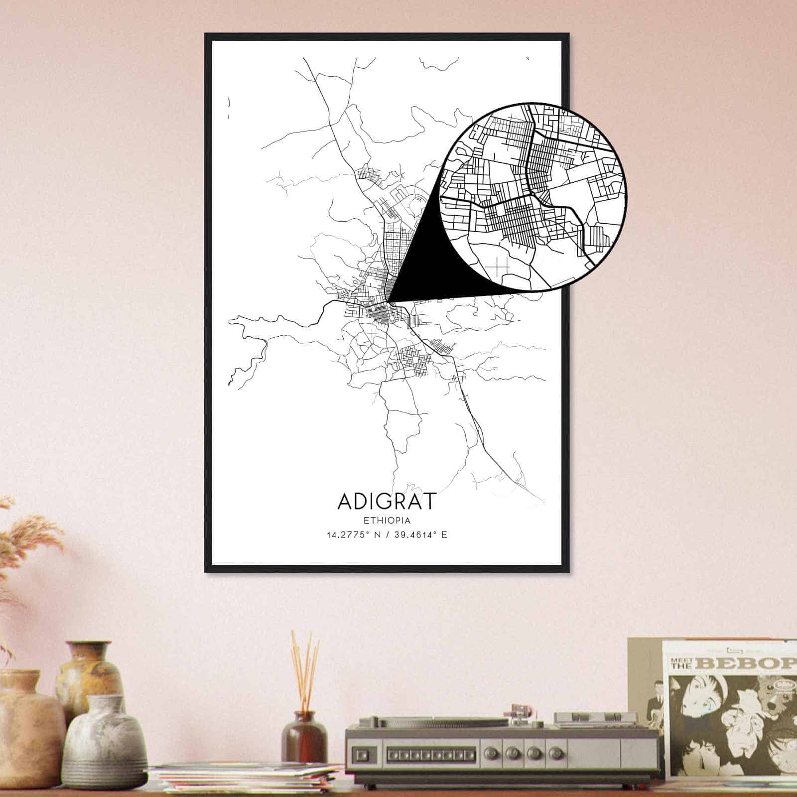 Deerfield Kansas Map Poster, Modern Home Decor Wall Art Print (Copy)