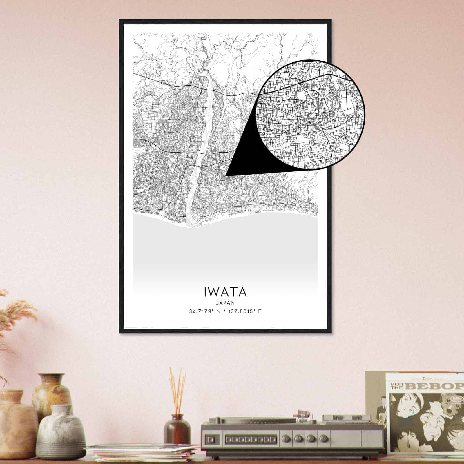 Deerfield Kansas Map Poster, Modern Home Decor Wall Art Print (Copy)