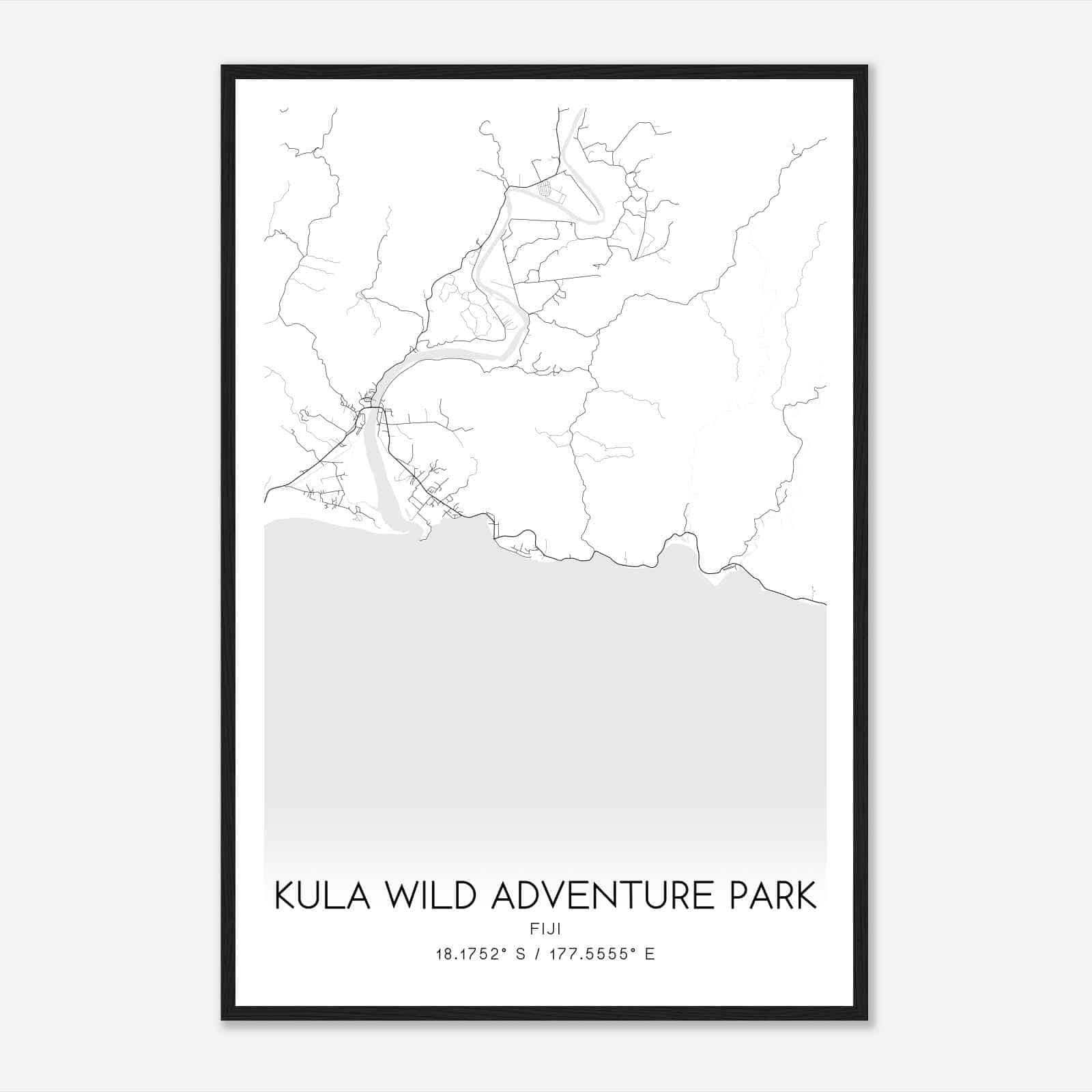 Kula WILD Adventure Park Fiji Map Poster, Kula WILD Adventure Park City Road Wall Art Print Kula WILD Adventure Park Fiji Map Poster, Kula WILD Adventure Park City Road Wall Art Print
