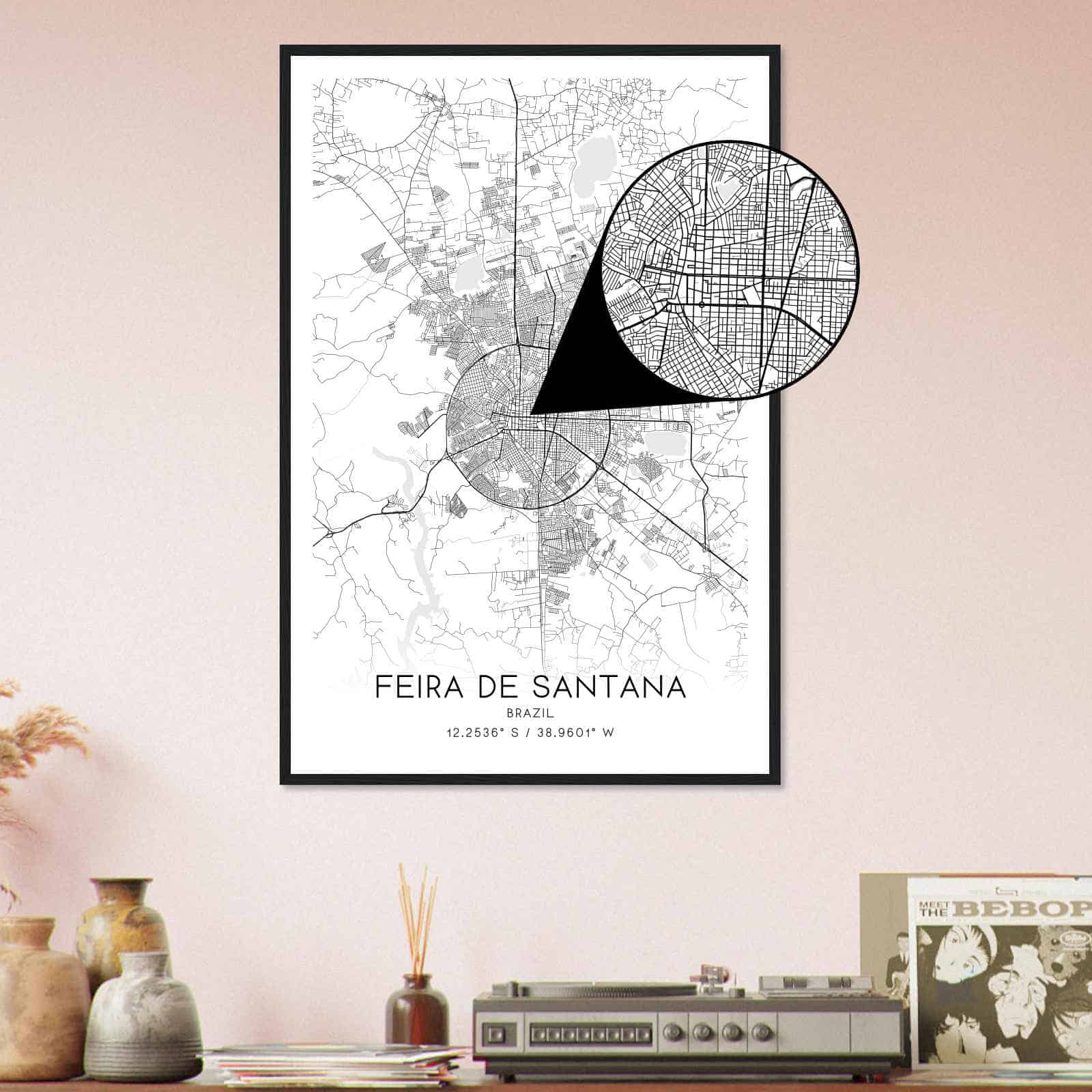 Deerfield Kansas Map Poster, Modern Home Decor Wall Art Print (Copy)