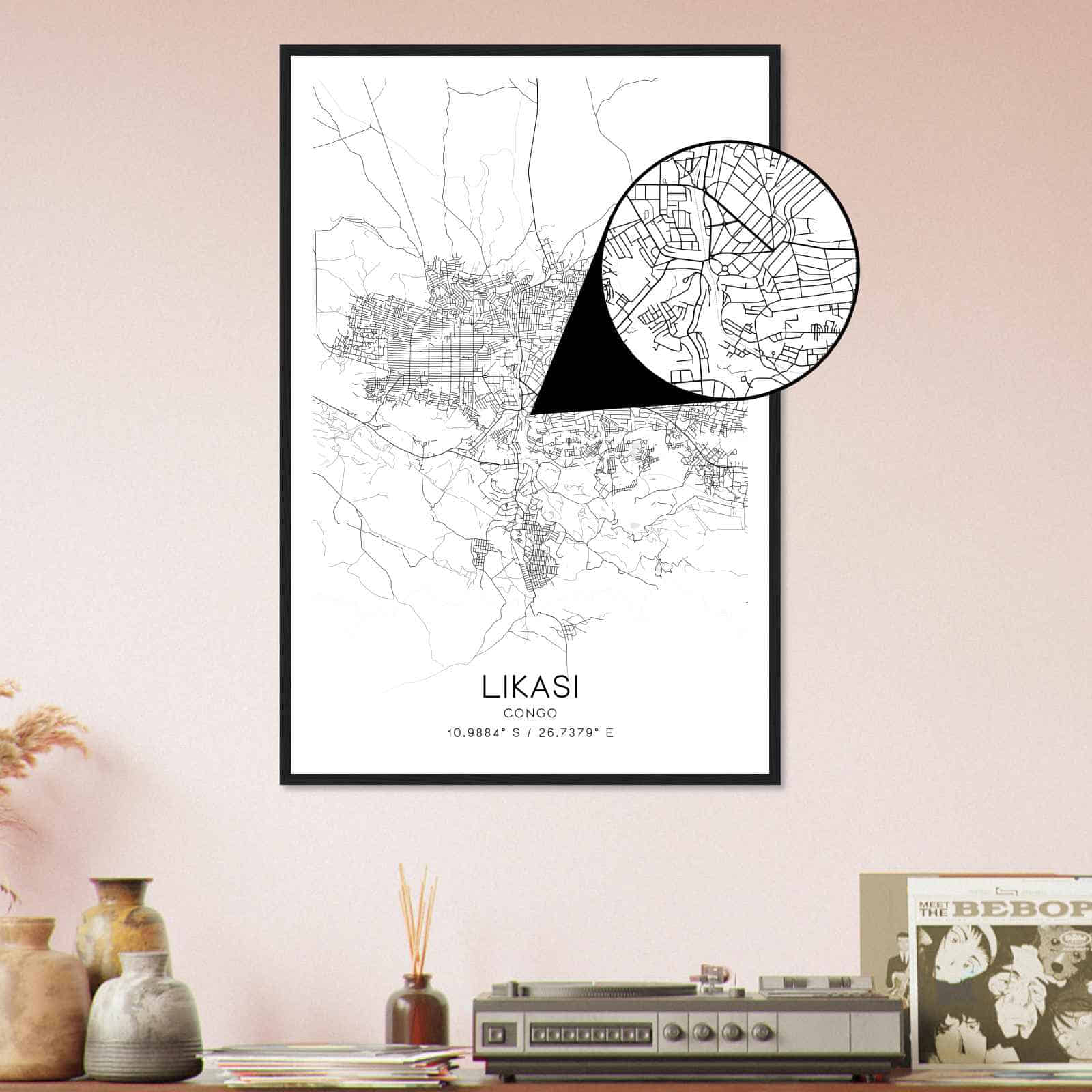 Deerfield Kansas Map Poster, Modern Home Decor Wall Art Print (Copy)