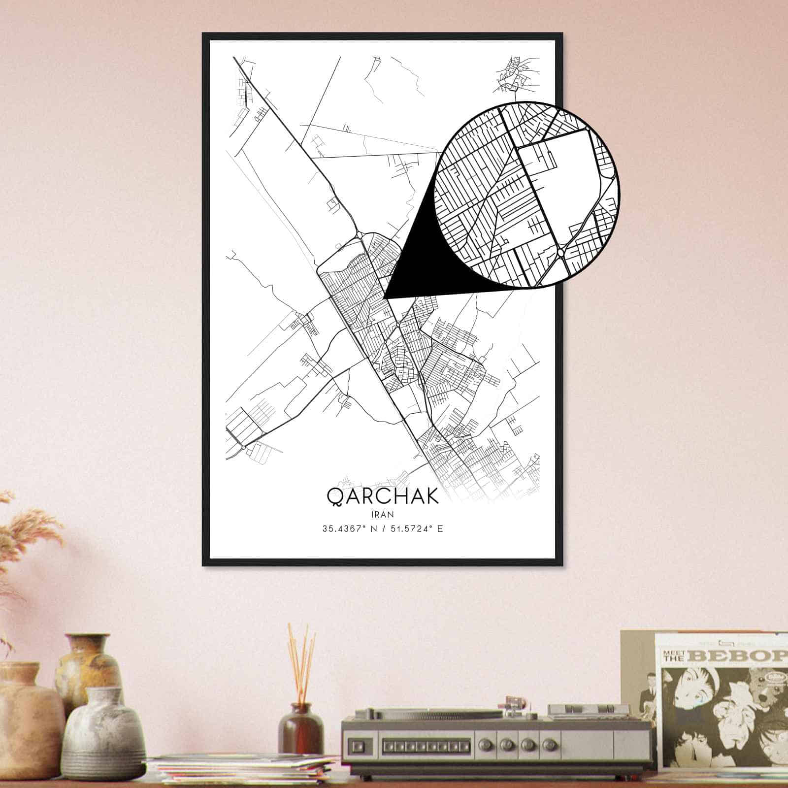 Deerfield Kansas Map Poster, Modern Home Decor Wall Art Print (Copy)