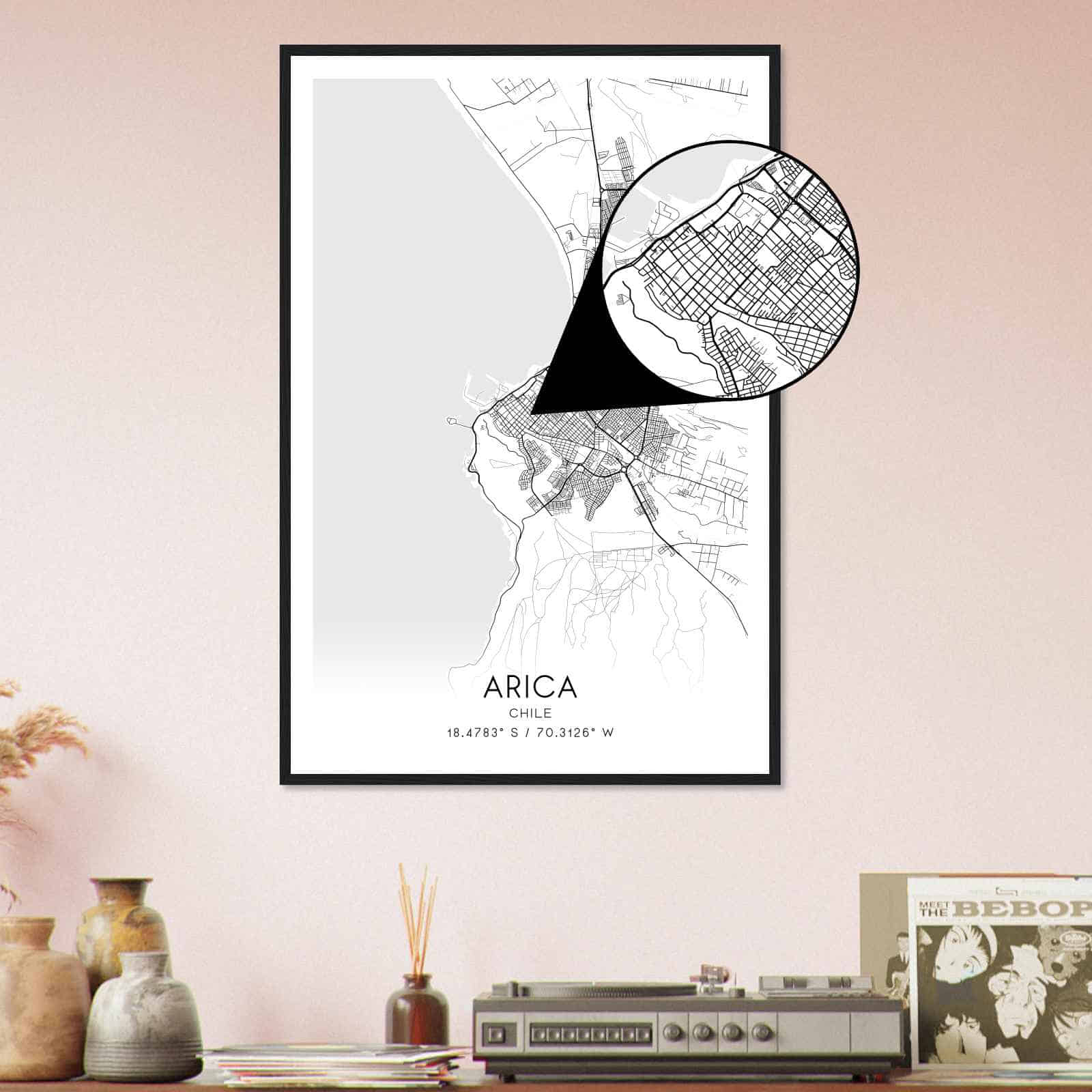 Deerfield Kansas Map Poster, Modern Home Decor Wall Art Print (Copy)