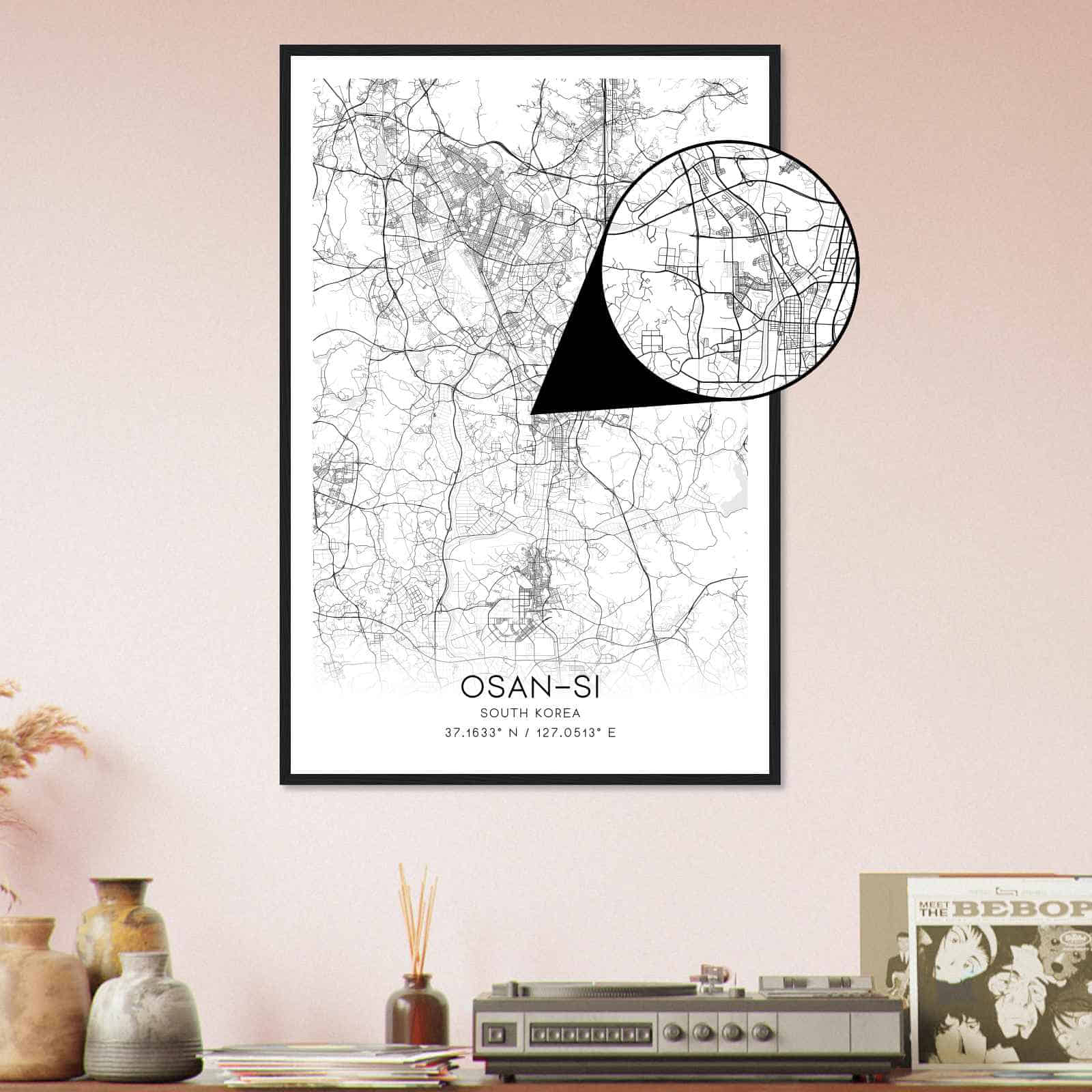 Deerfield Kansas Map Poster, Modern Home Decor Wall Art Print (Copy)