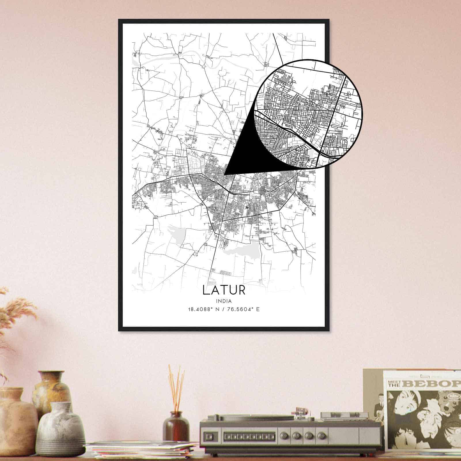 Deerfield Kansas Map Poster, Modern Home Decor Wall Art Print (Copy)