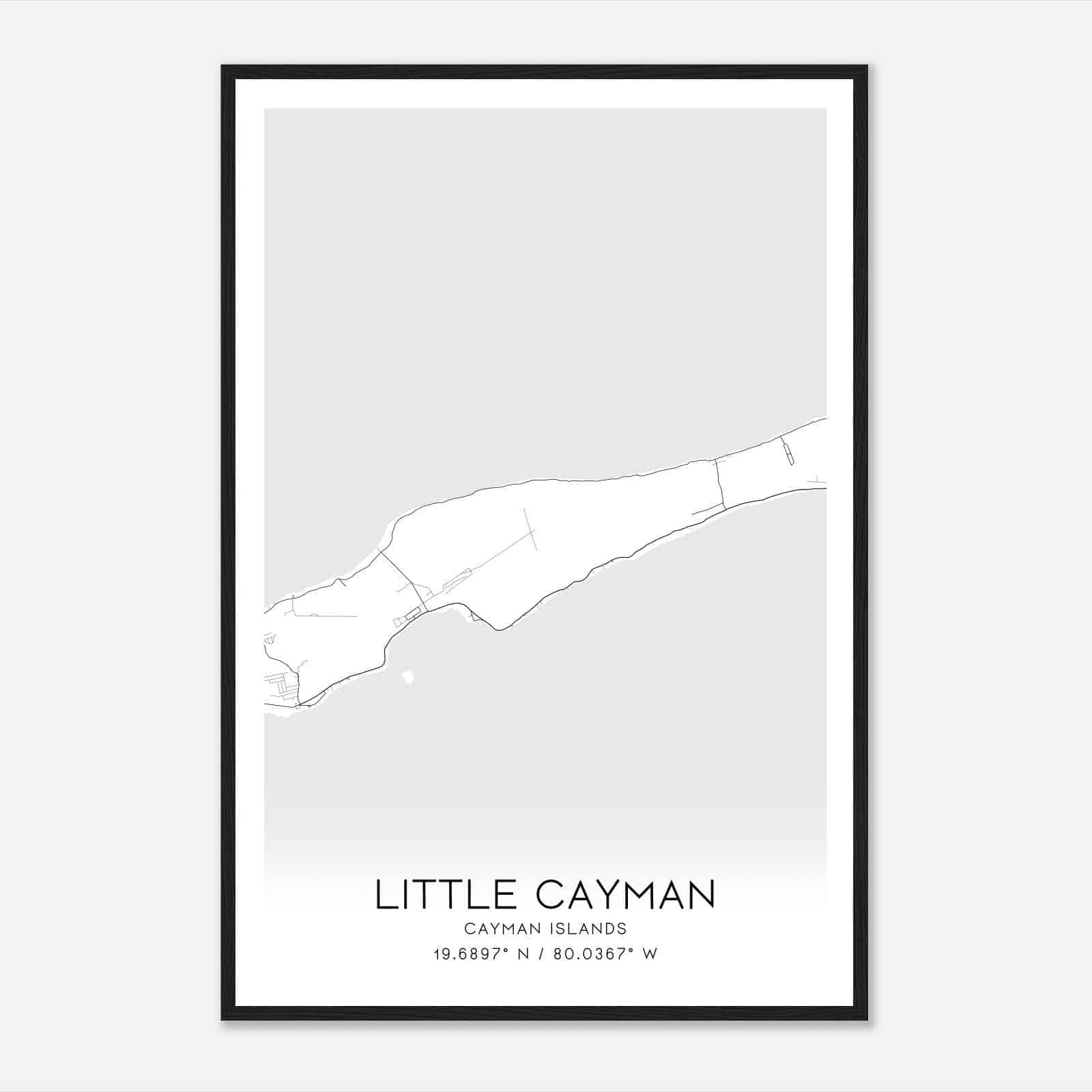 Little Cayman Cayman Islands Map Poster, Little Cayman City Road Wall Art Print