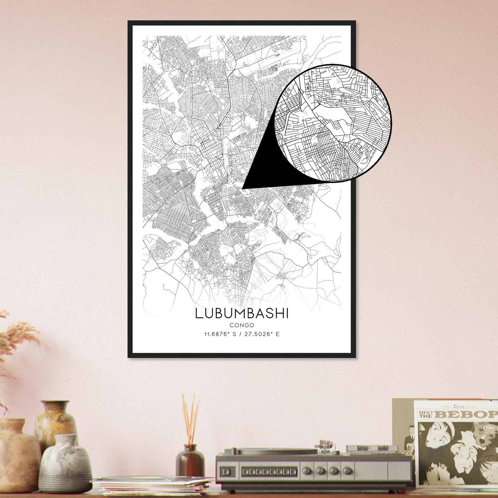 Deerfield Kansas Map Poster, Modern Home Decor Wall Art Print (Copy)