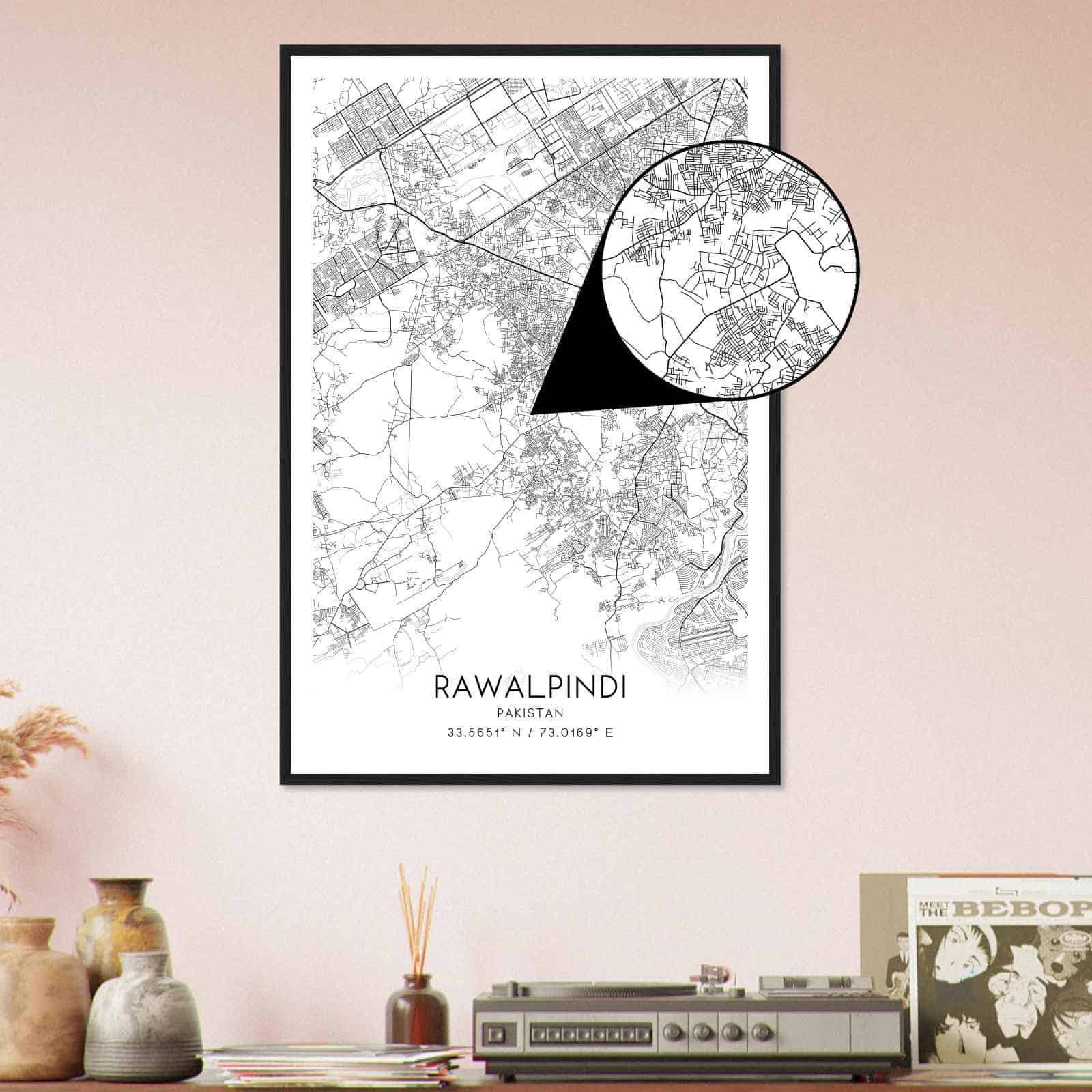 Deerfield Kansas Map Poster, Modern Home Decor Wall Art Print (Copy)