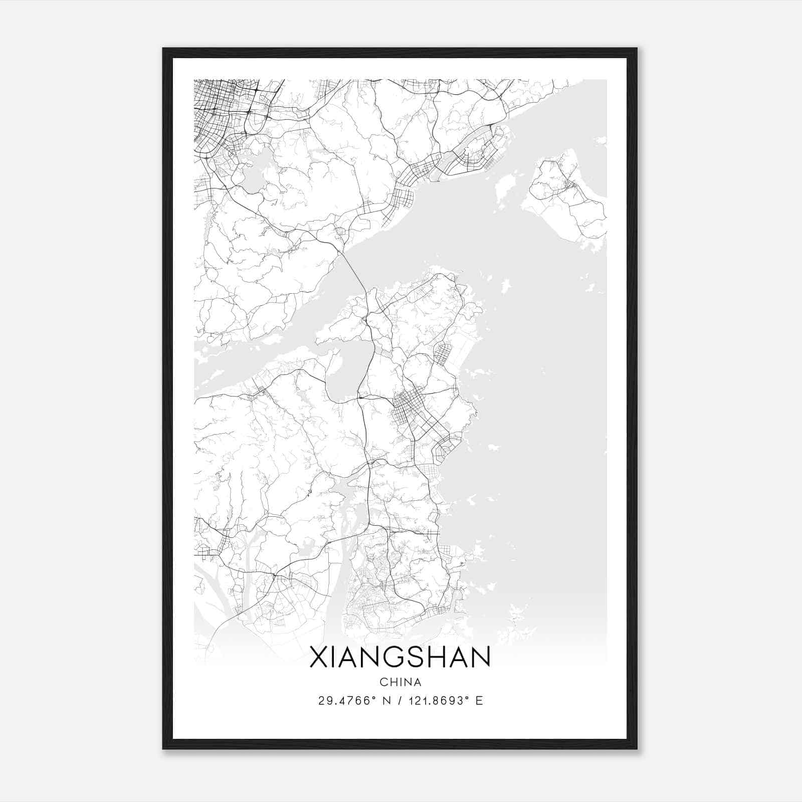 Xiangshan China Map Poster, Xiangshan City Road Wall Art Print