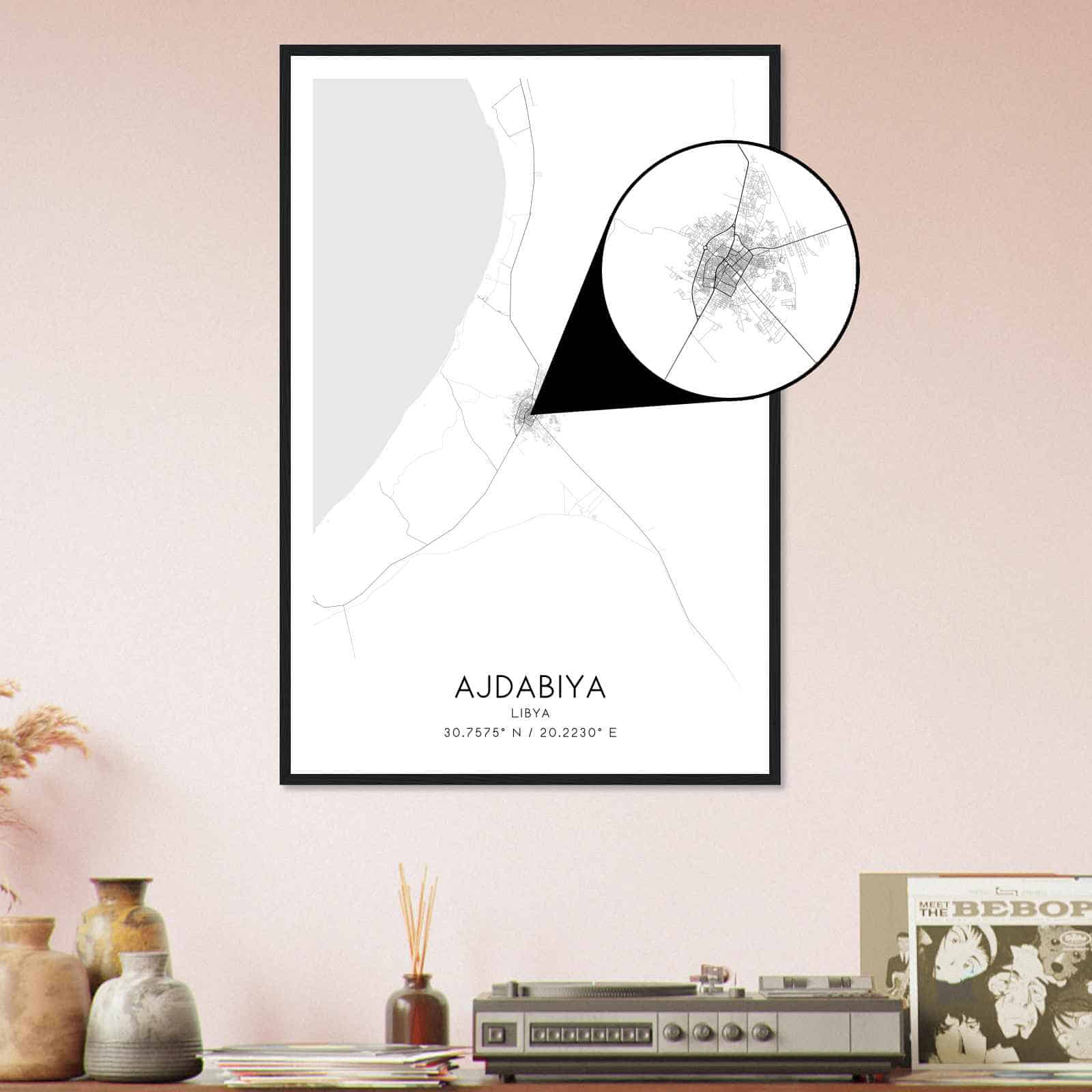 Deerfield Kansas Map Poster, Modern Home Decor Wall Art Print (Copy)